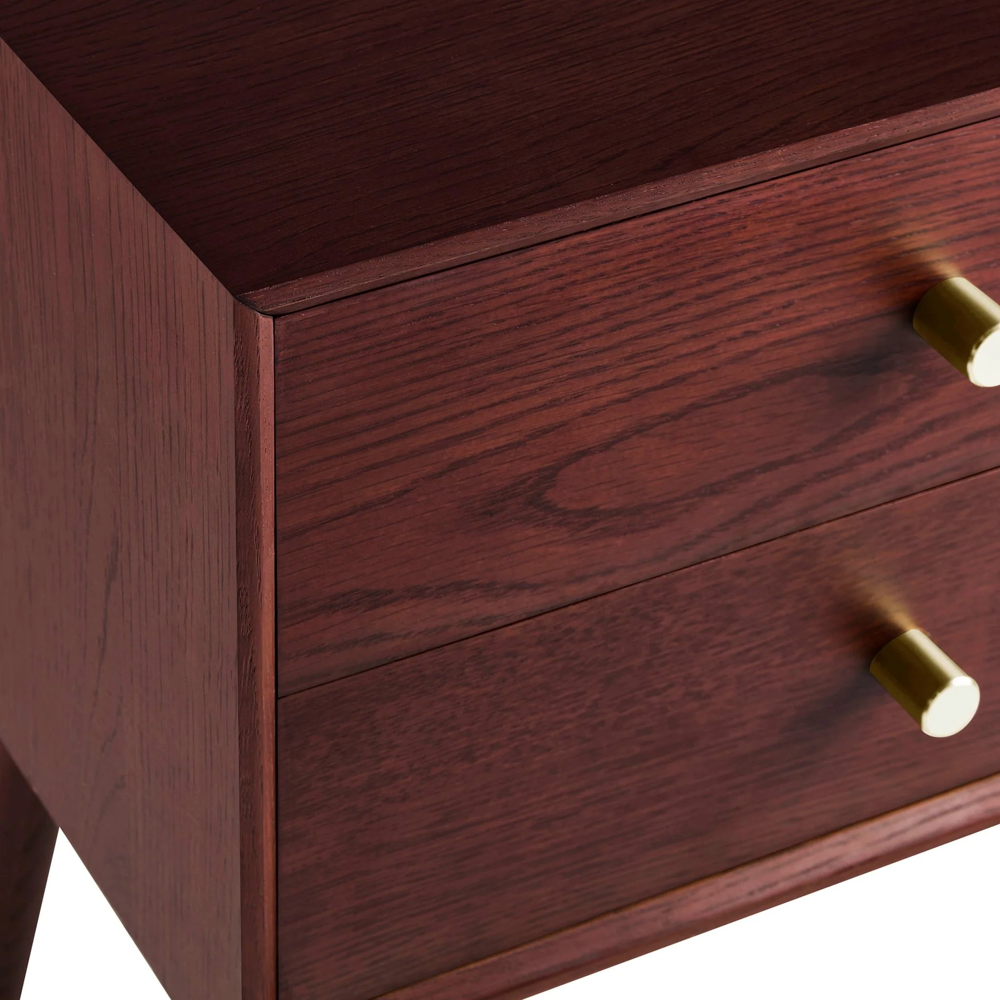 Heidi Oak 2 Drawer Bedside Table - Cherry Wood - Image 6