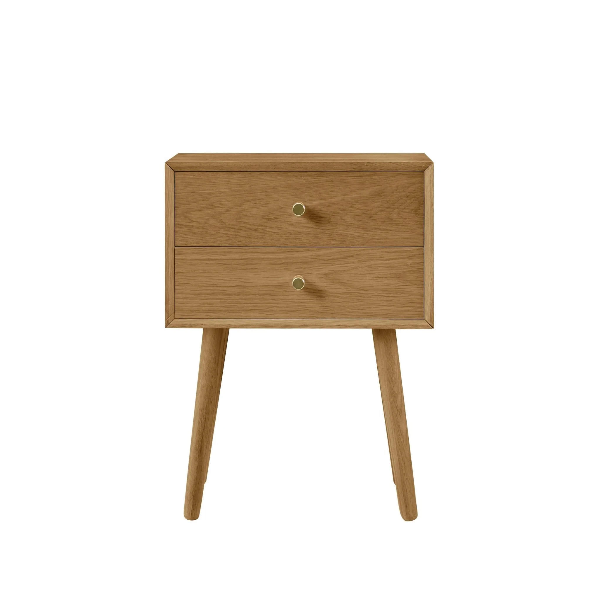 Heidi Oak 2 Drawer Bedside Table - Light Wood - Image 6