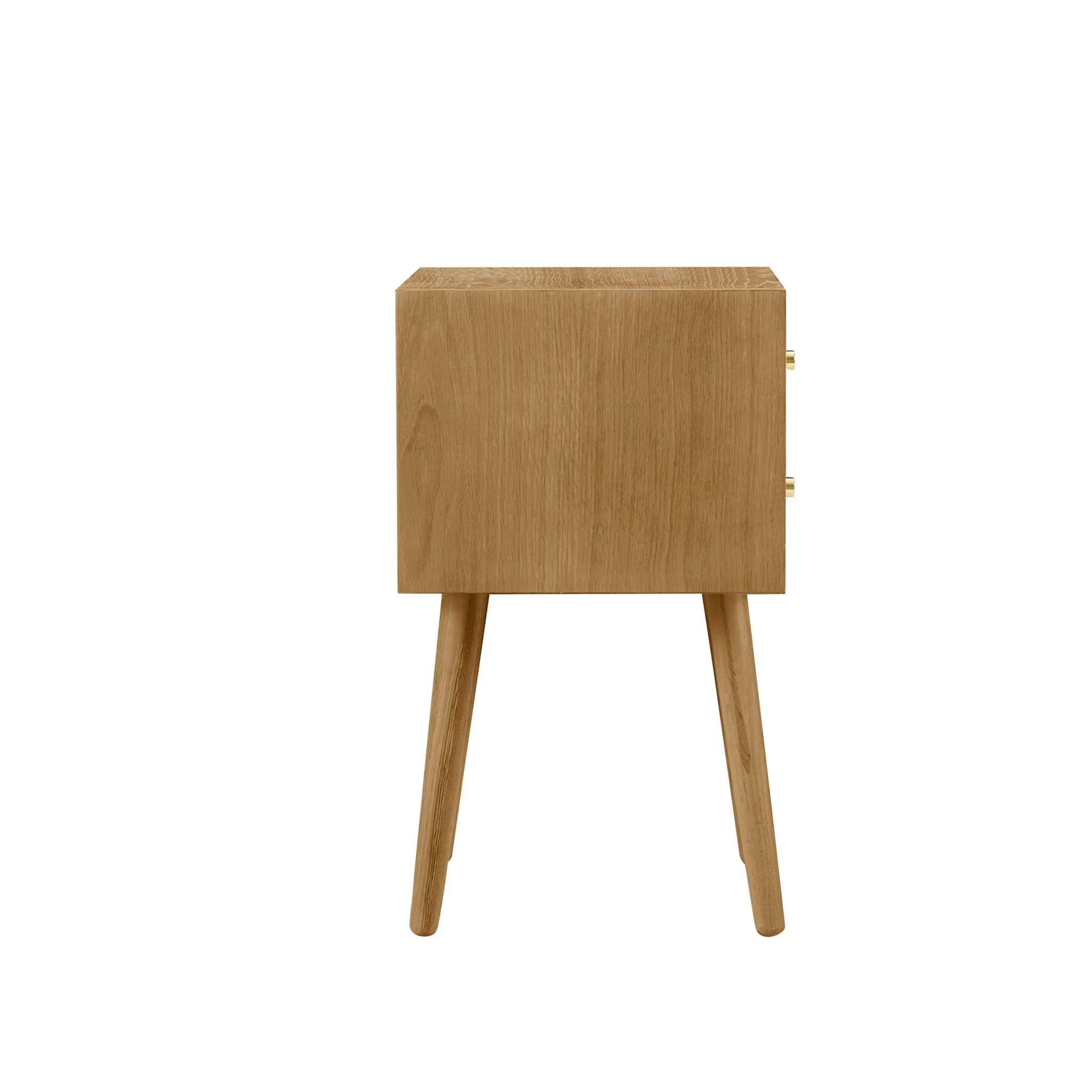 Heidi Oak 2 Drawer Bedside Table - Light Wood - Image 7