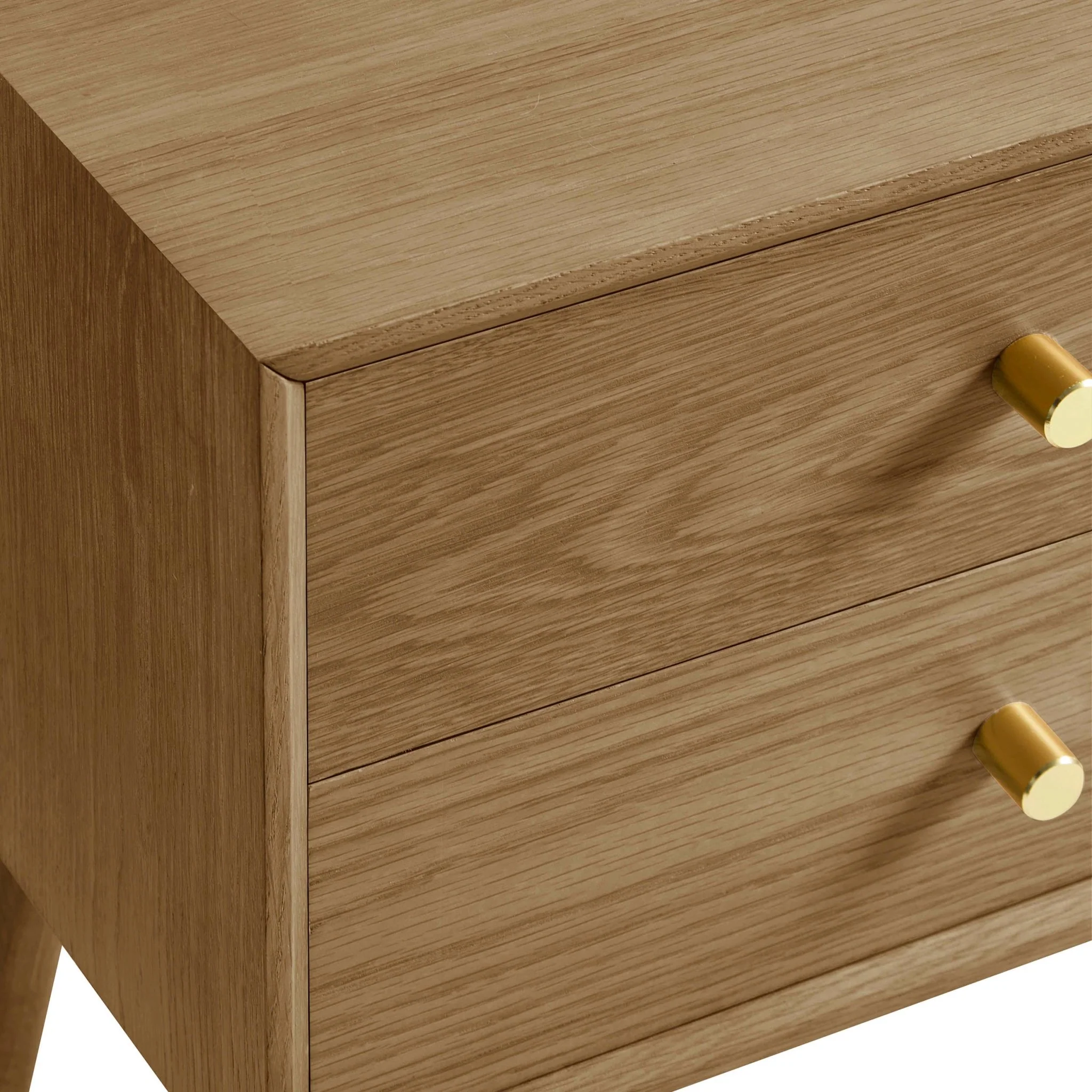 Heidi Oak 2 Drawer Bedside Table - Light Wood - Image 9