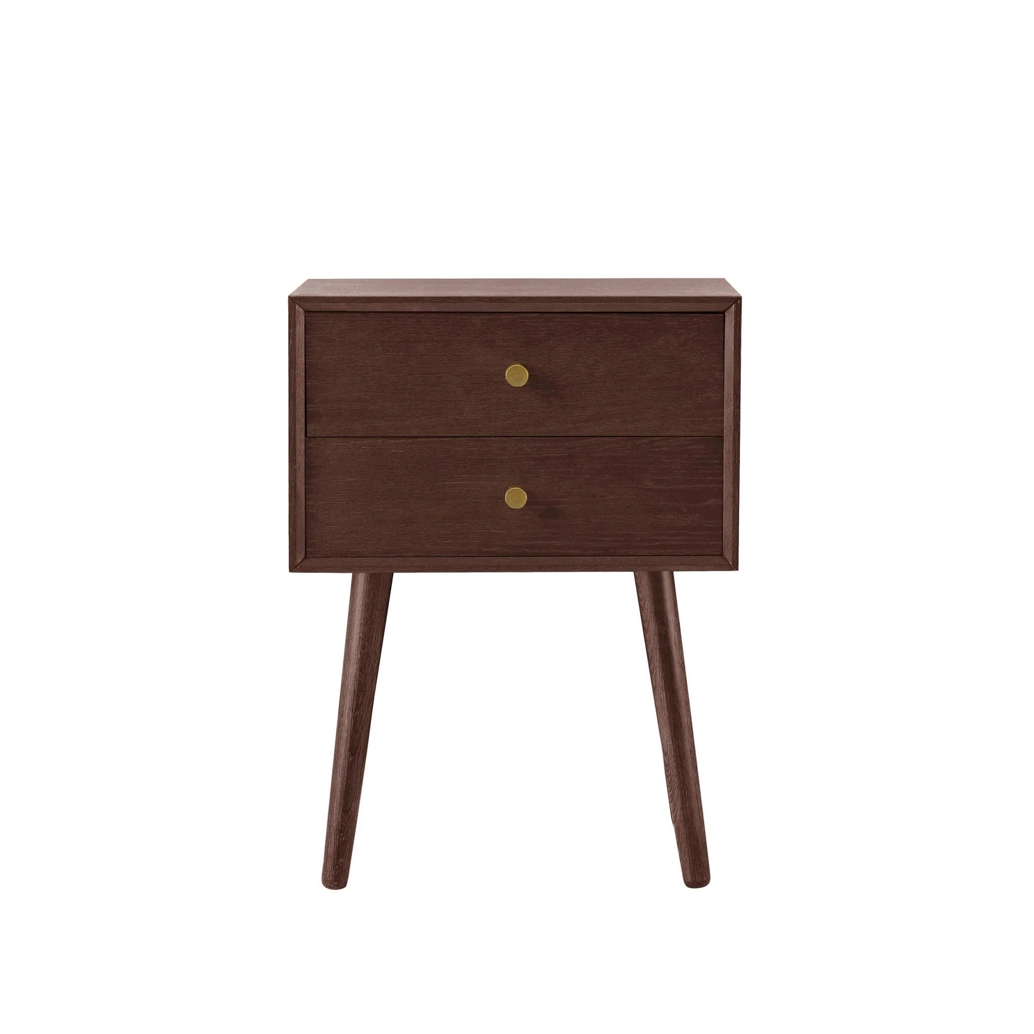 Heidi Oak 2 Drawer Bedside Table - Walnut - Image 4