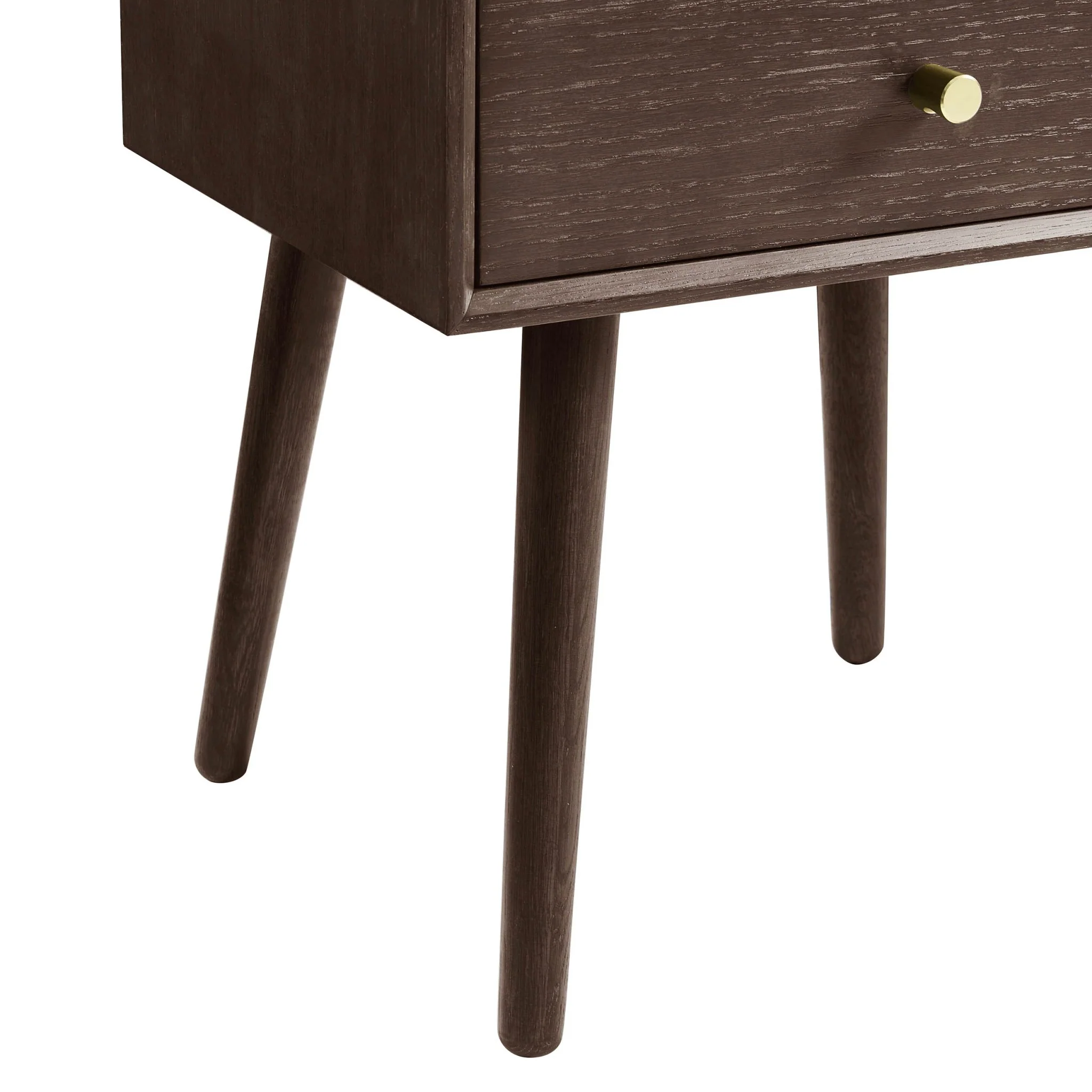 Heidi Oak 2 Drawer Bedside Table - Walnut - Image 6