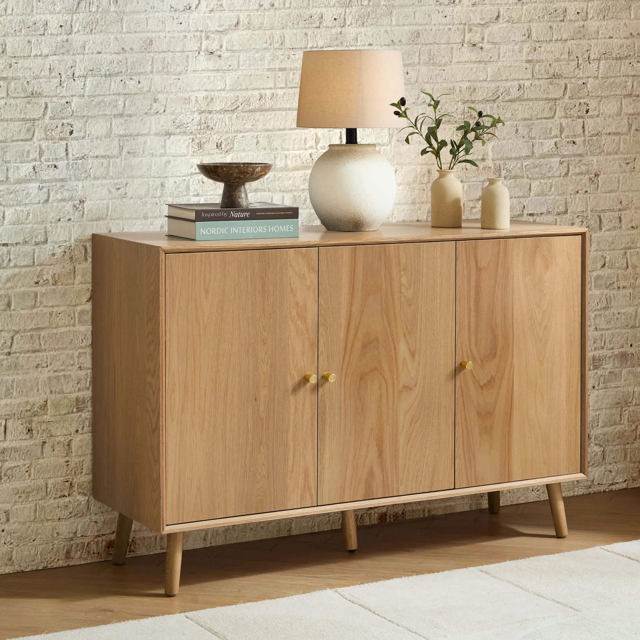 Heidi Oak 3 Door Sideboard - Light Wood