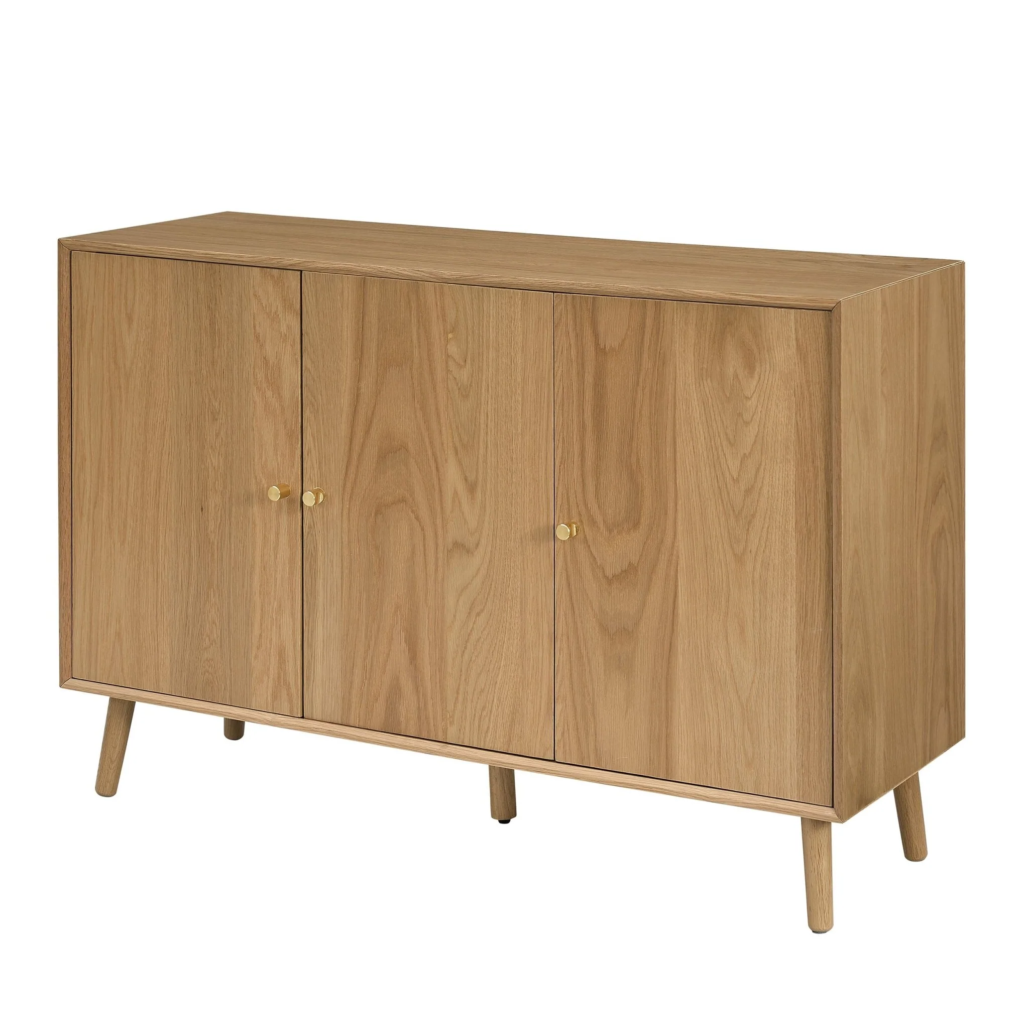 Heidi Oak 3 Door Sideboard - Light Wood - Image 5