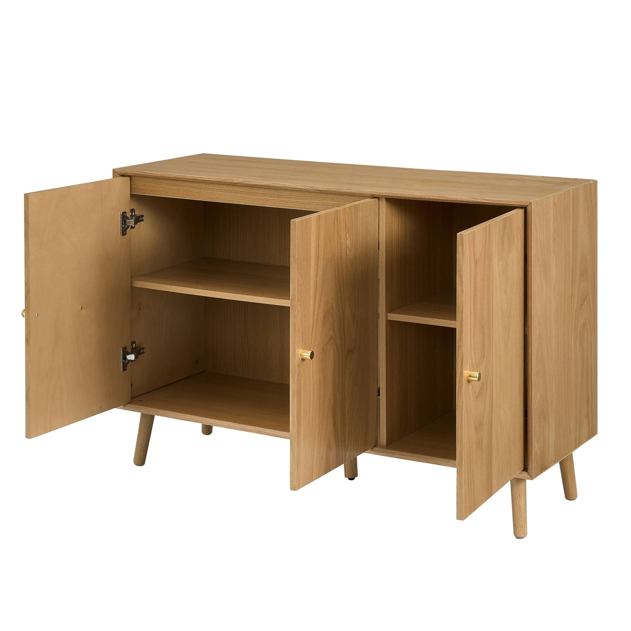 Heidi Oak 3 Door Sideboard - Light Wood - Image 6