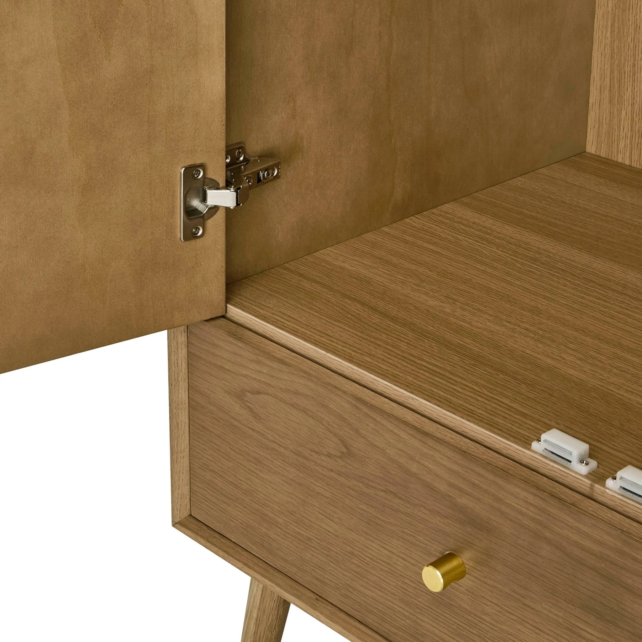 Heidi Oak 3 Door Wardrobe with Drawers - Light Wood - Image 5