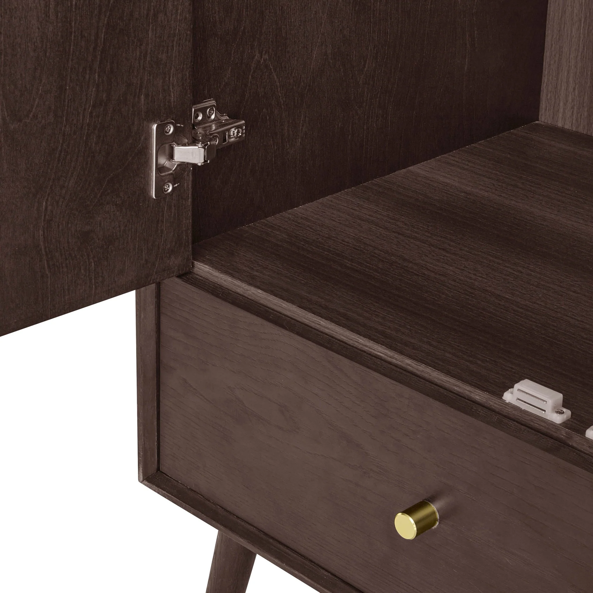 Heidi Oak 3 Door Wardrobe with Drawers - Walnut - Image 5