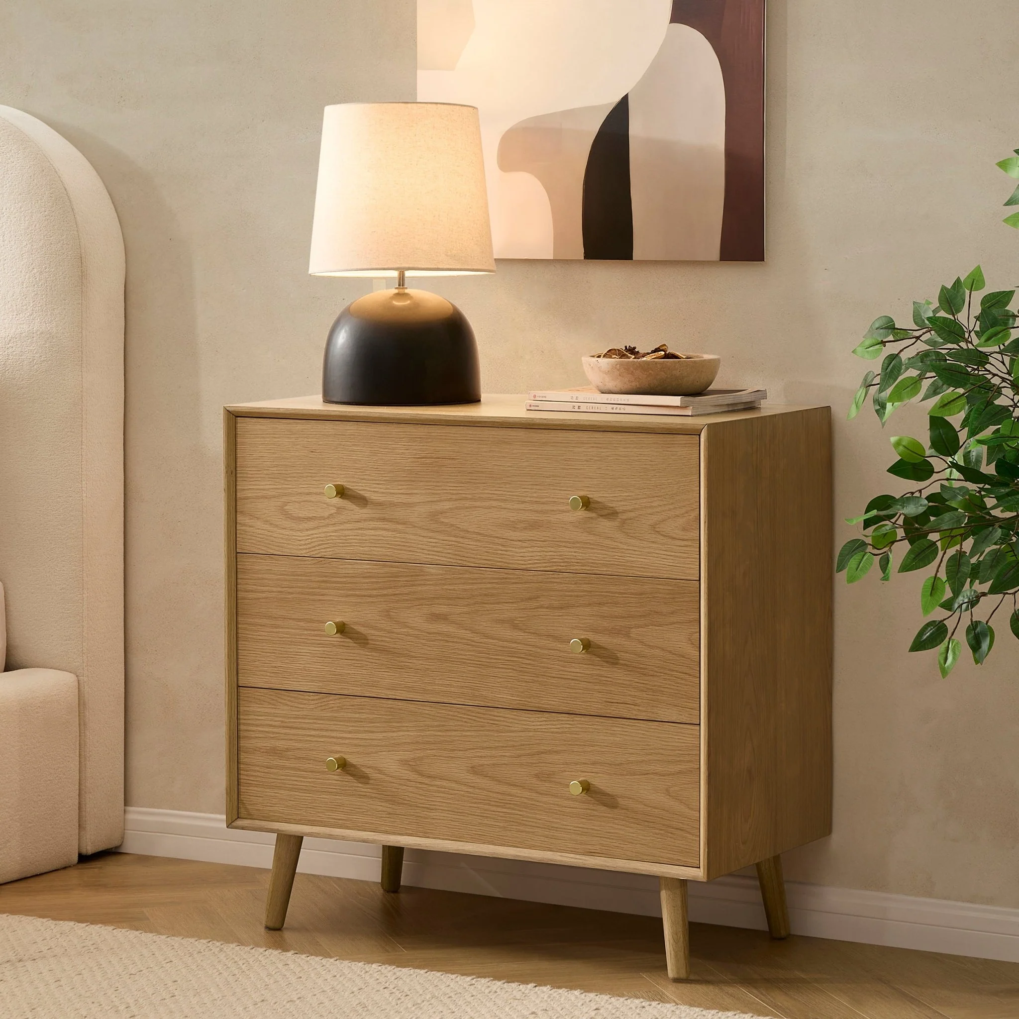 Heidi Oak 3 Drawer Chest - Light Wood