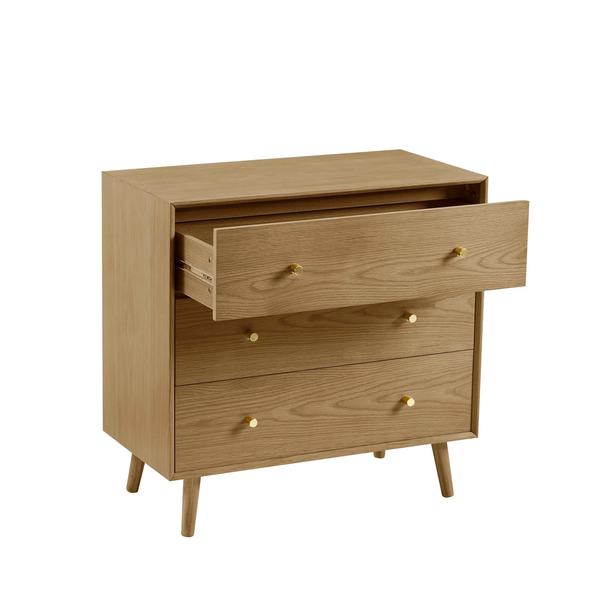 Heidi Oak 3 Drawer Chest - Light Wood - Image 3