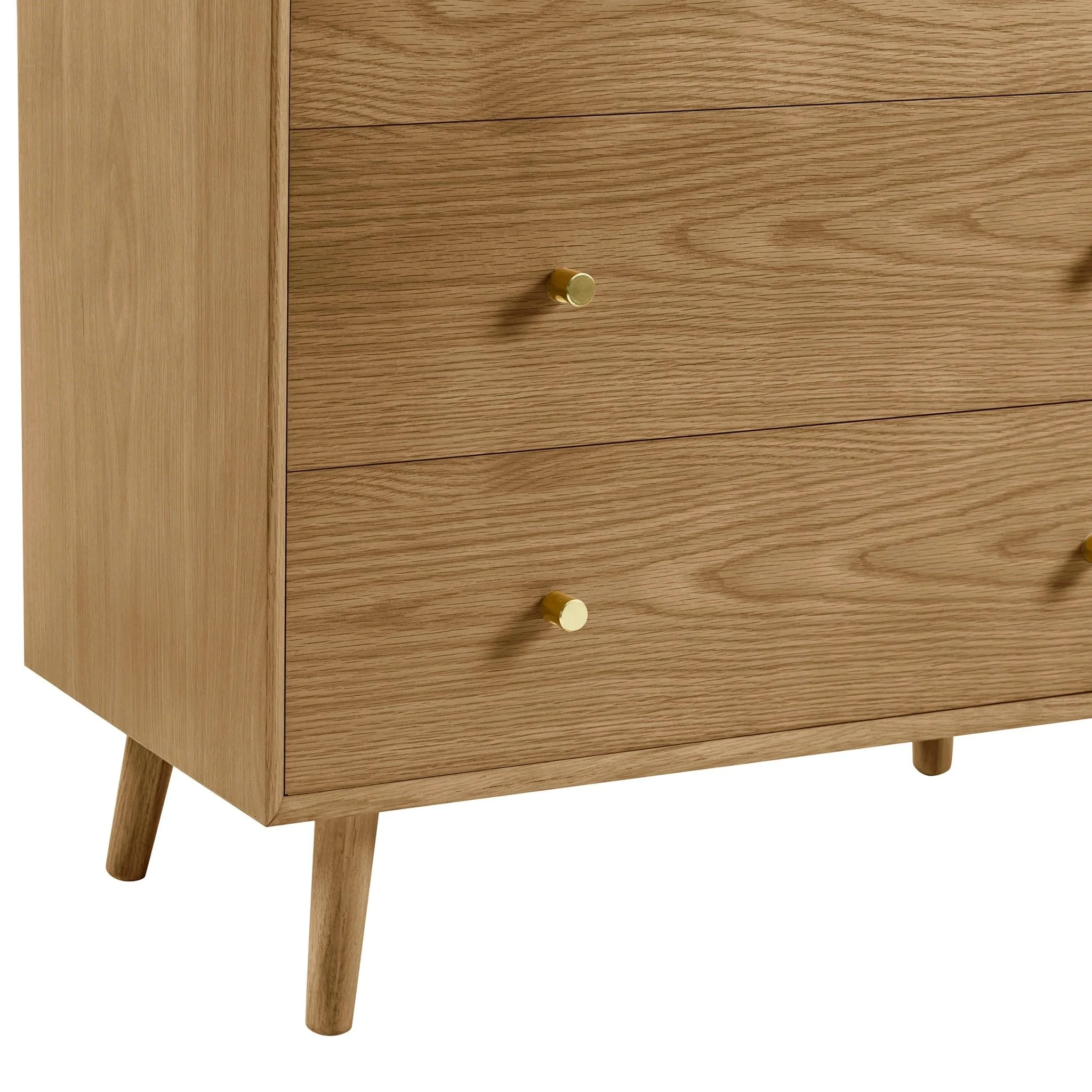 Heidi Oak 3 Drawer Chest - Light Wood - Image 5