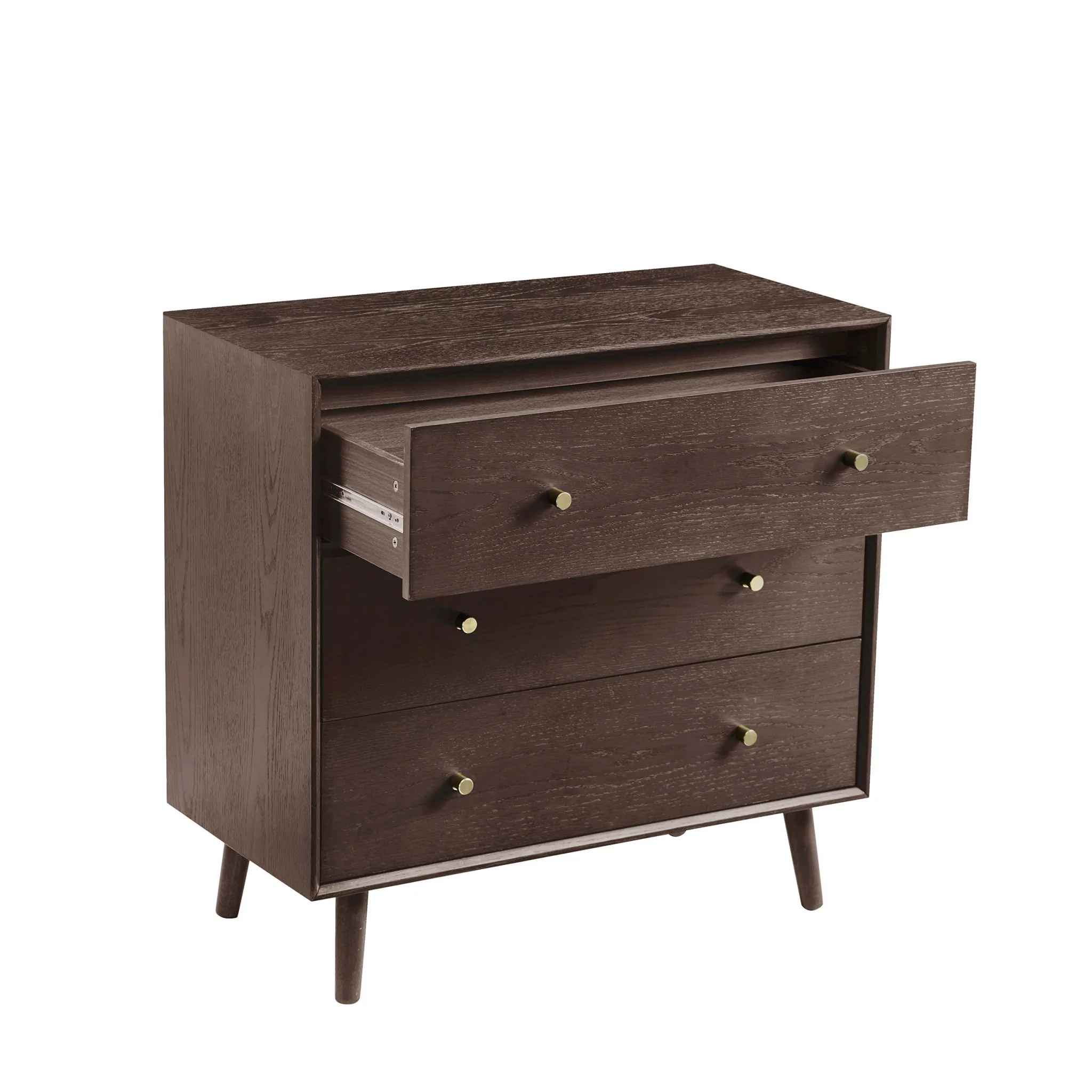 Heidi Oak 3 Drawer Chest - Walnut - Image 3