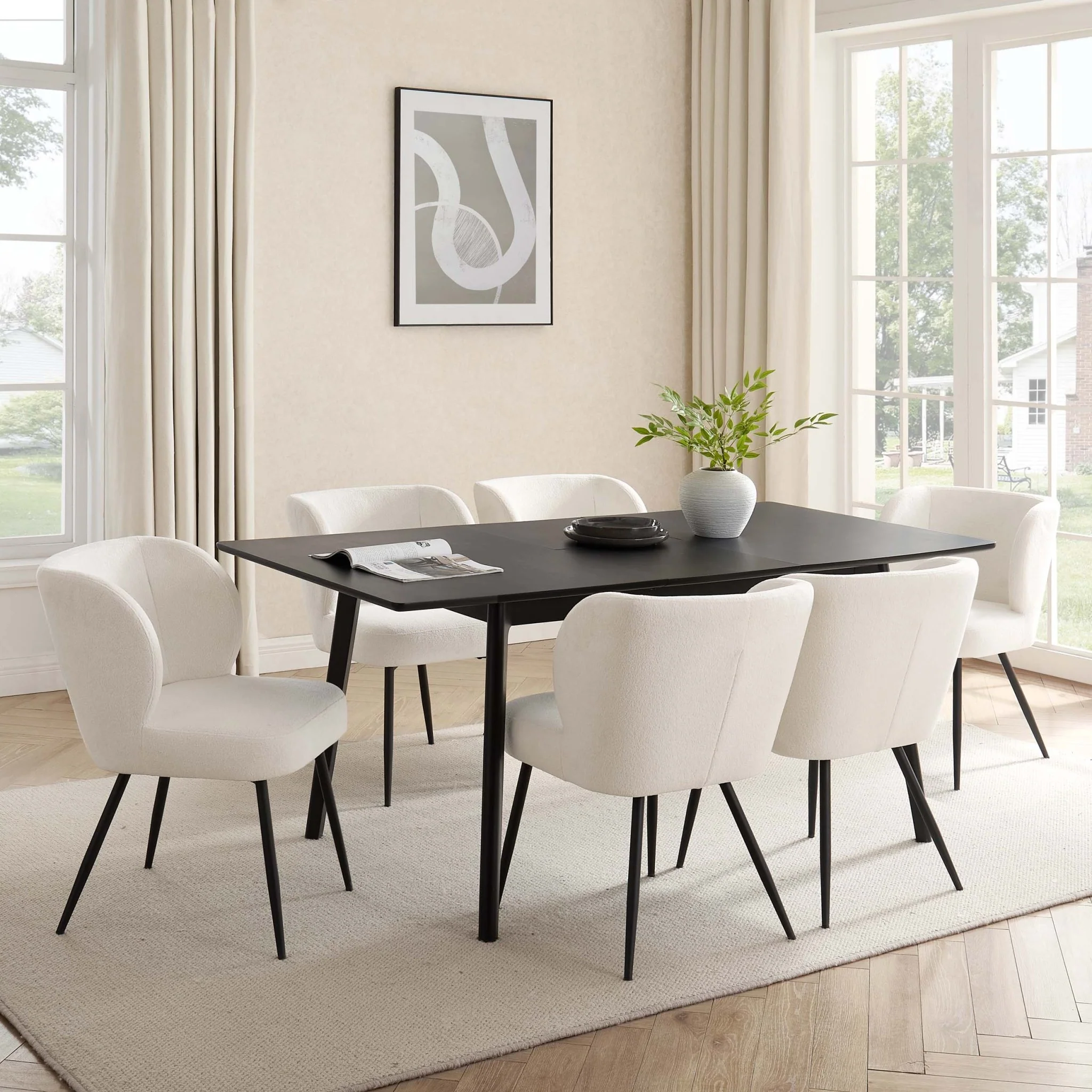 Heidi Oak 4-8 Seater Extendable Dining Table - Black