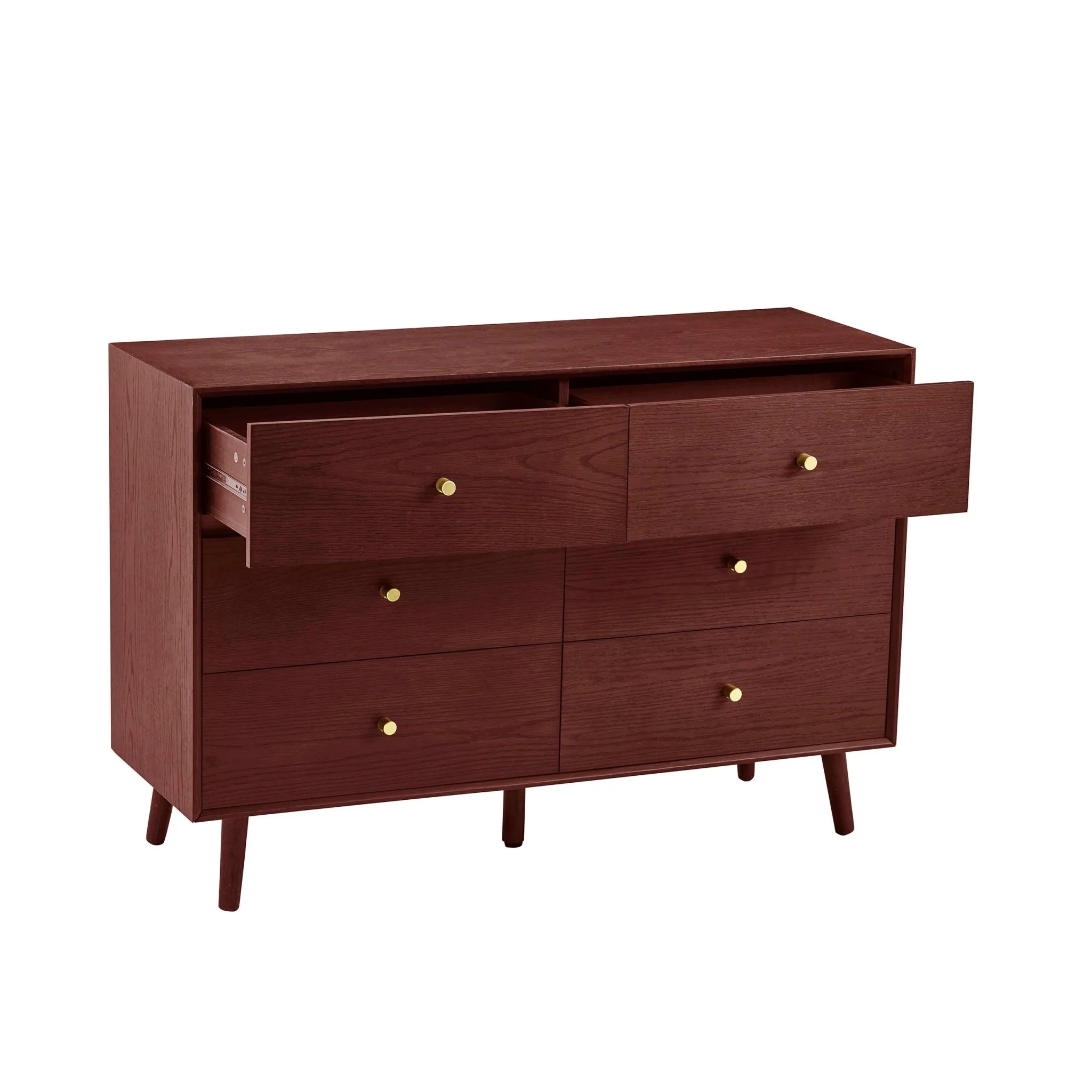Heidi Oak 6 Drawer Chest - Cherry Wood - Image 4