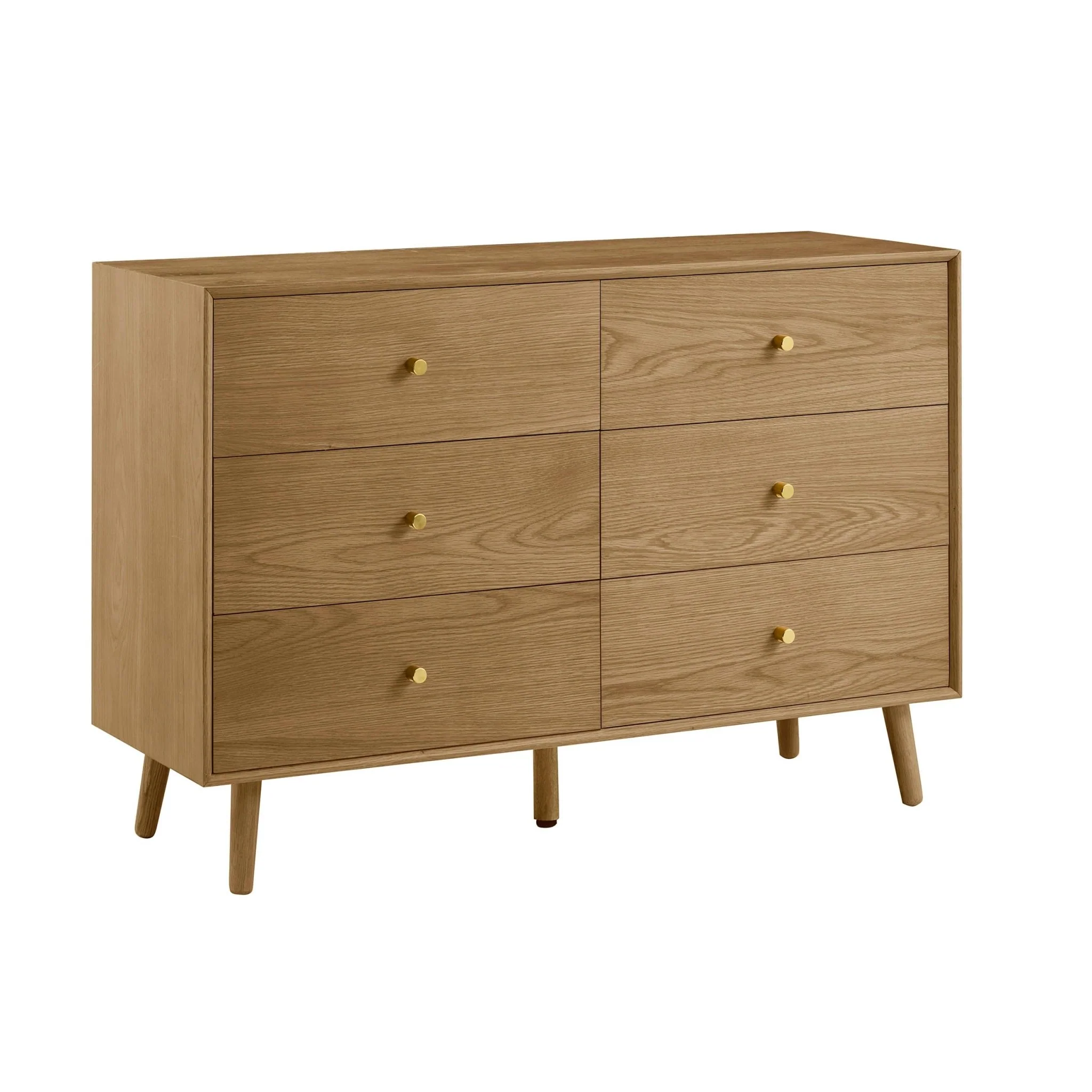 Heidi Oak 6 Drawer Chest - Light Wood - Image 3