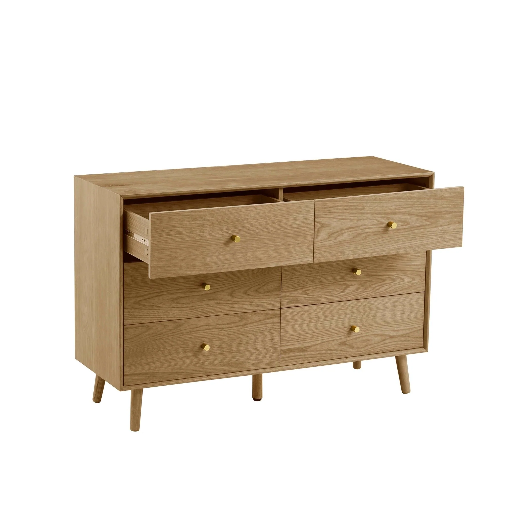 Heidi Oak 6 Drawer Chest - Light Wood - Image 4