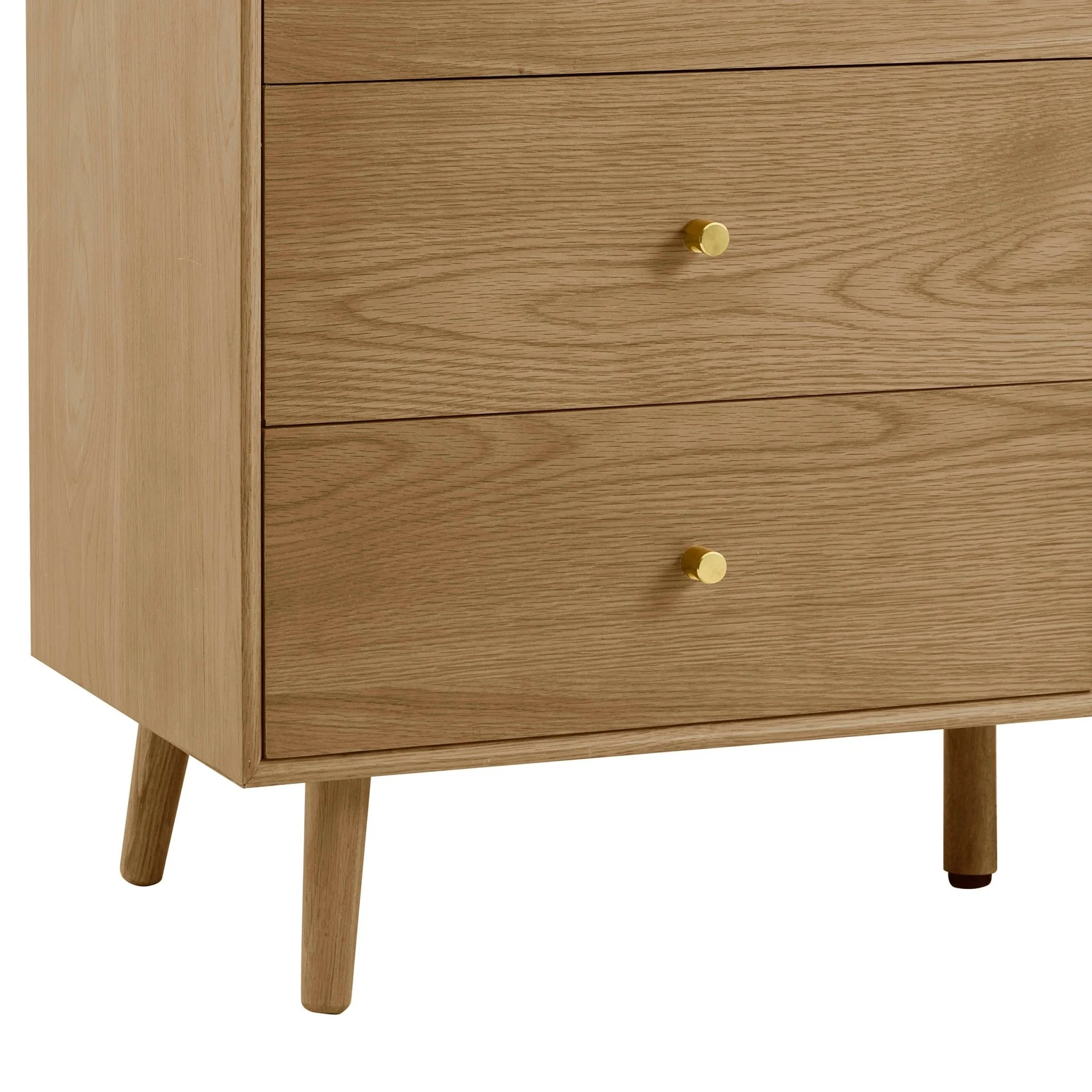 Heidi Oak 6 Drawer Chest - Light Wood - Image 7