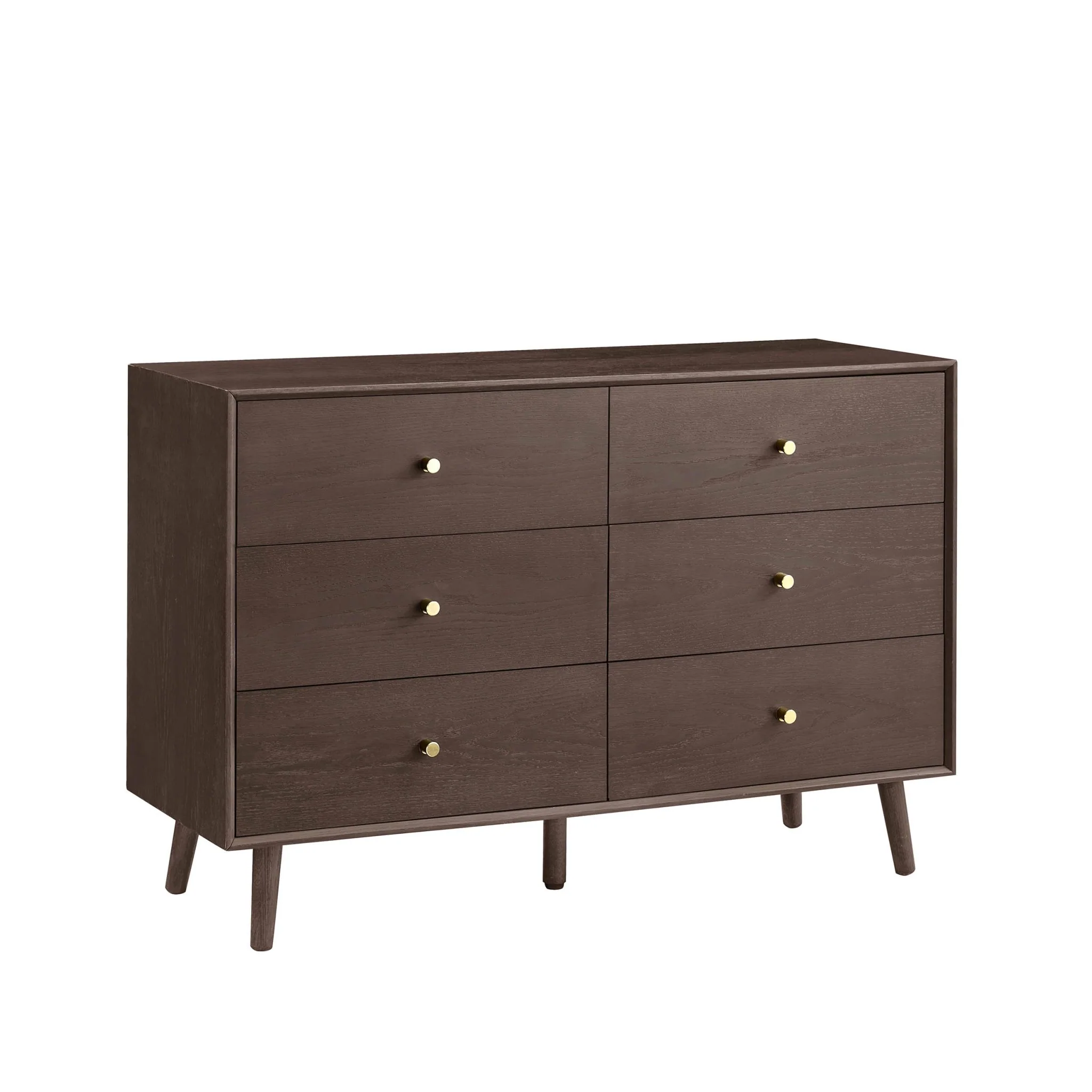 Heidi Oak 6 Drawer Chest - Walnut - Image 3