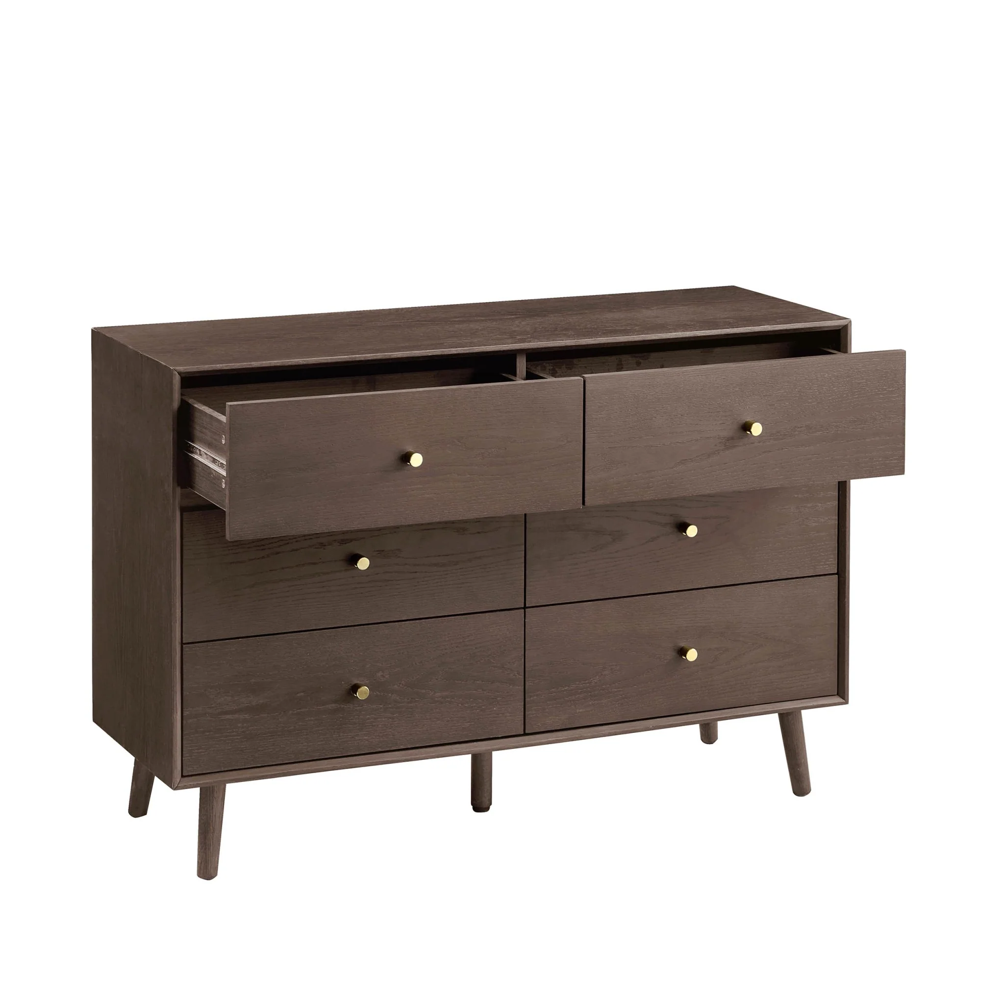 Heidi Oak 6 Drawer Chest - Walnut - Image 4