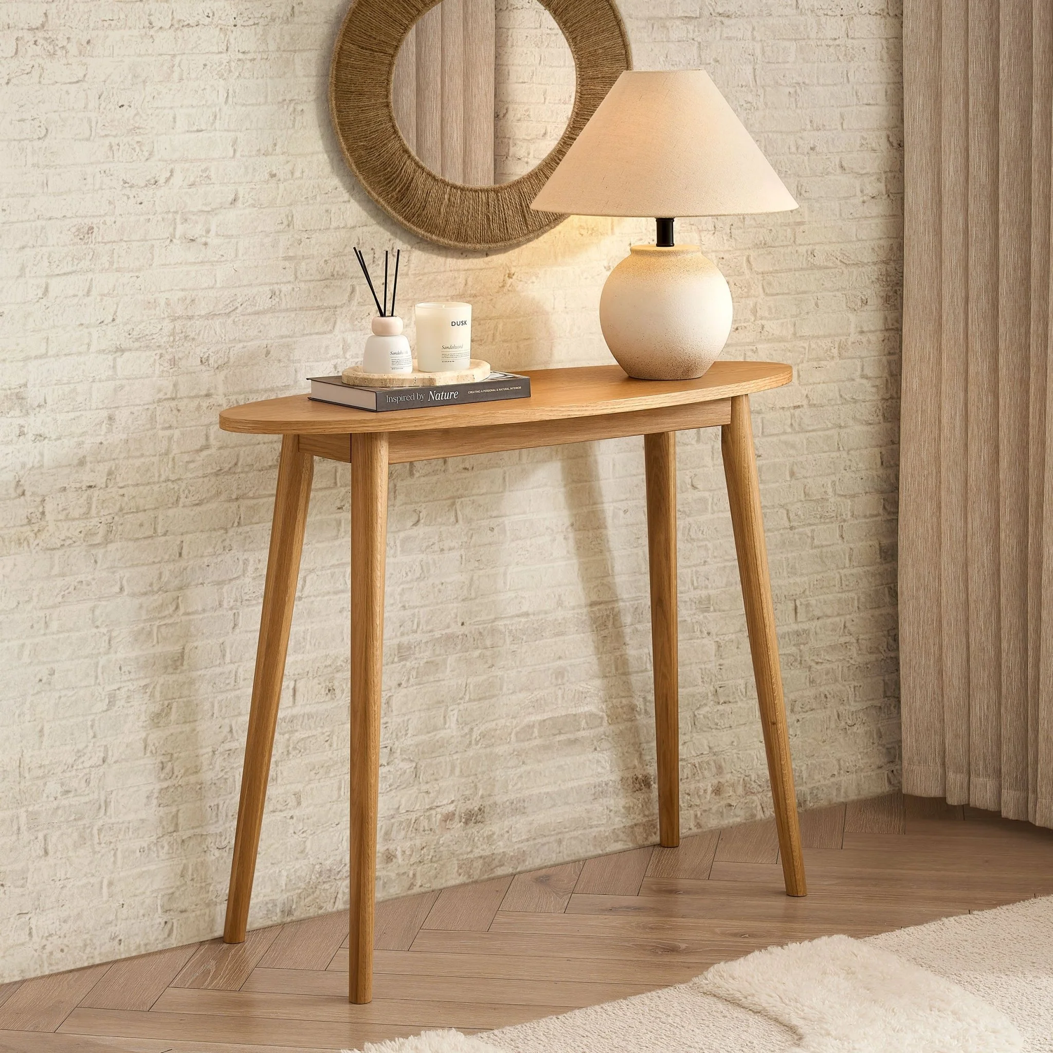 Heidi Oak Console Table - Light Wood