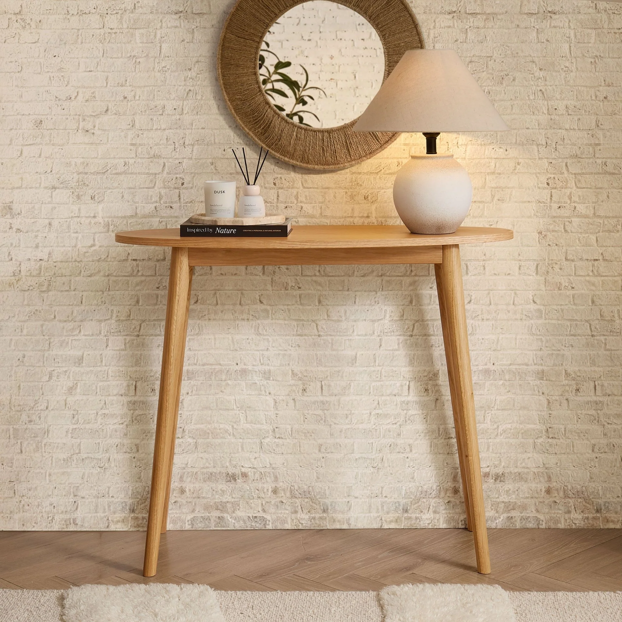 Heidi Oak Console Table - Light Wood - Image 2