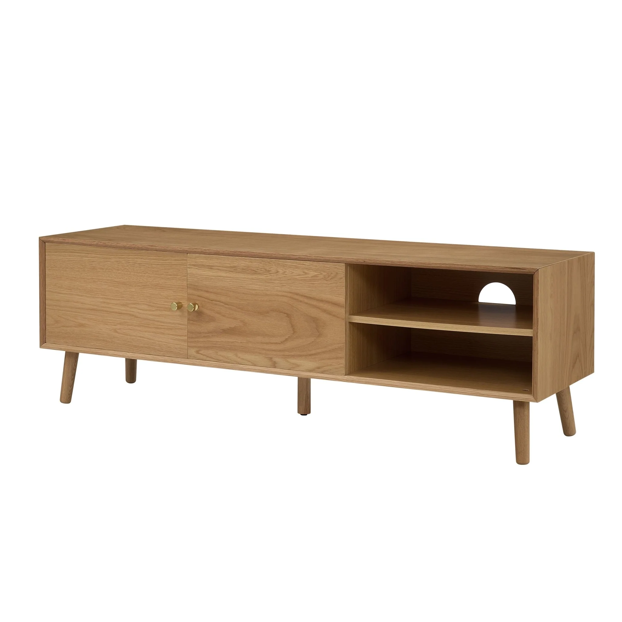 Heidi Oak Tv Unit for TVs up to 60" - Light Wood - Image 3