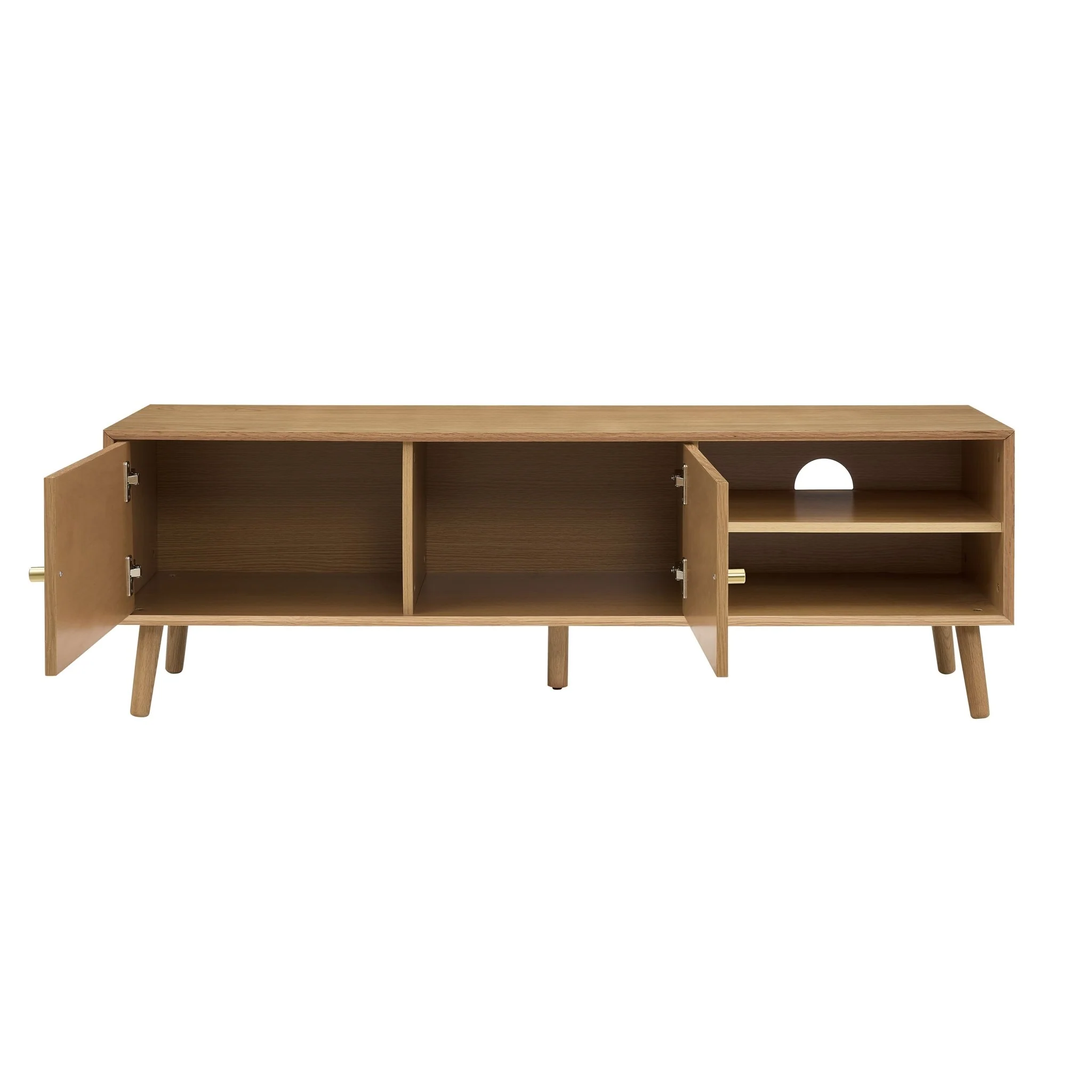 Heidi Oak Tv Unit for TVs up to 60" - Light Wood - Image 4