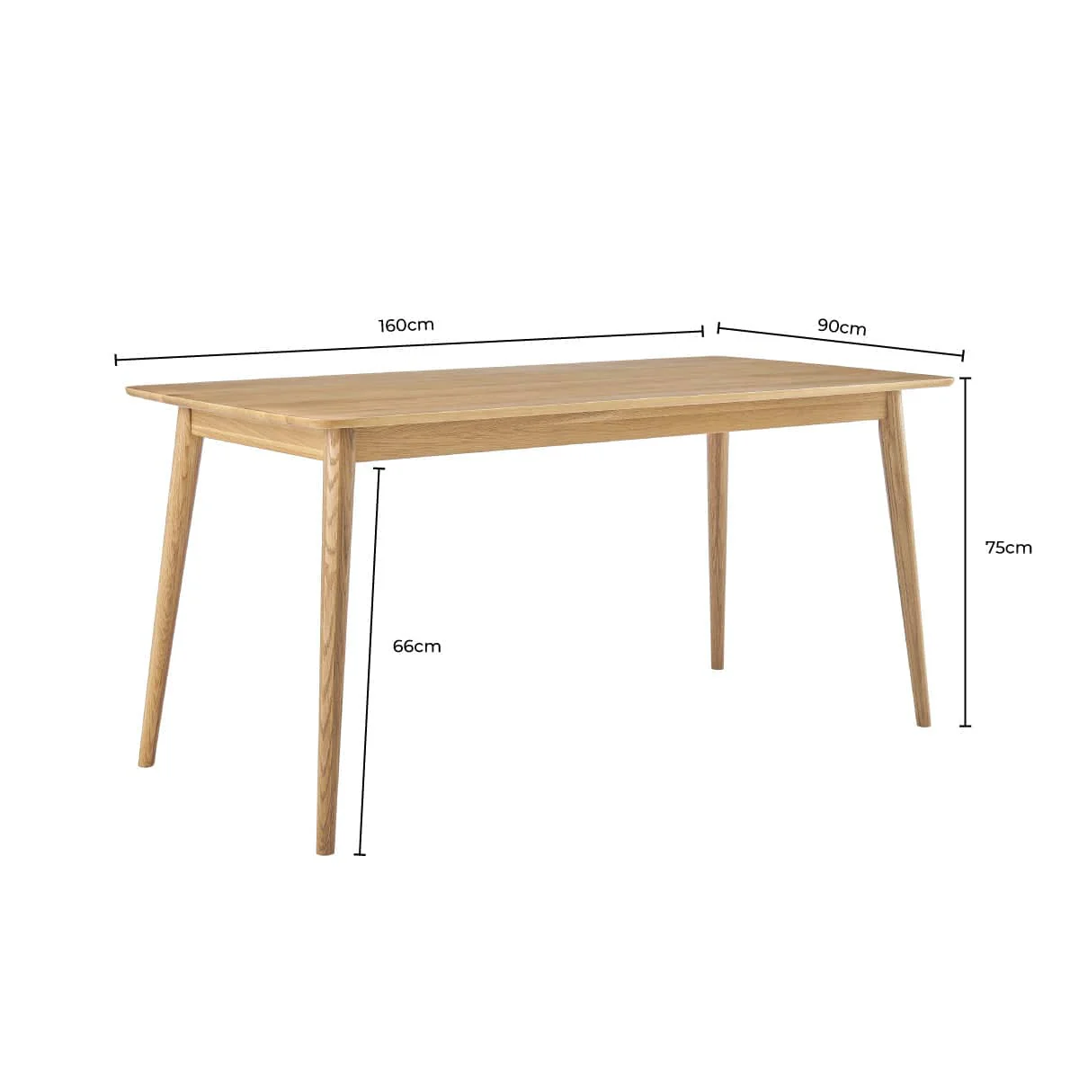 Heidi Solid Oak 4-6 Seater Dining Table - Natural - Image 8