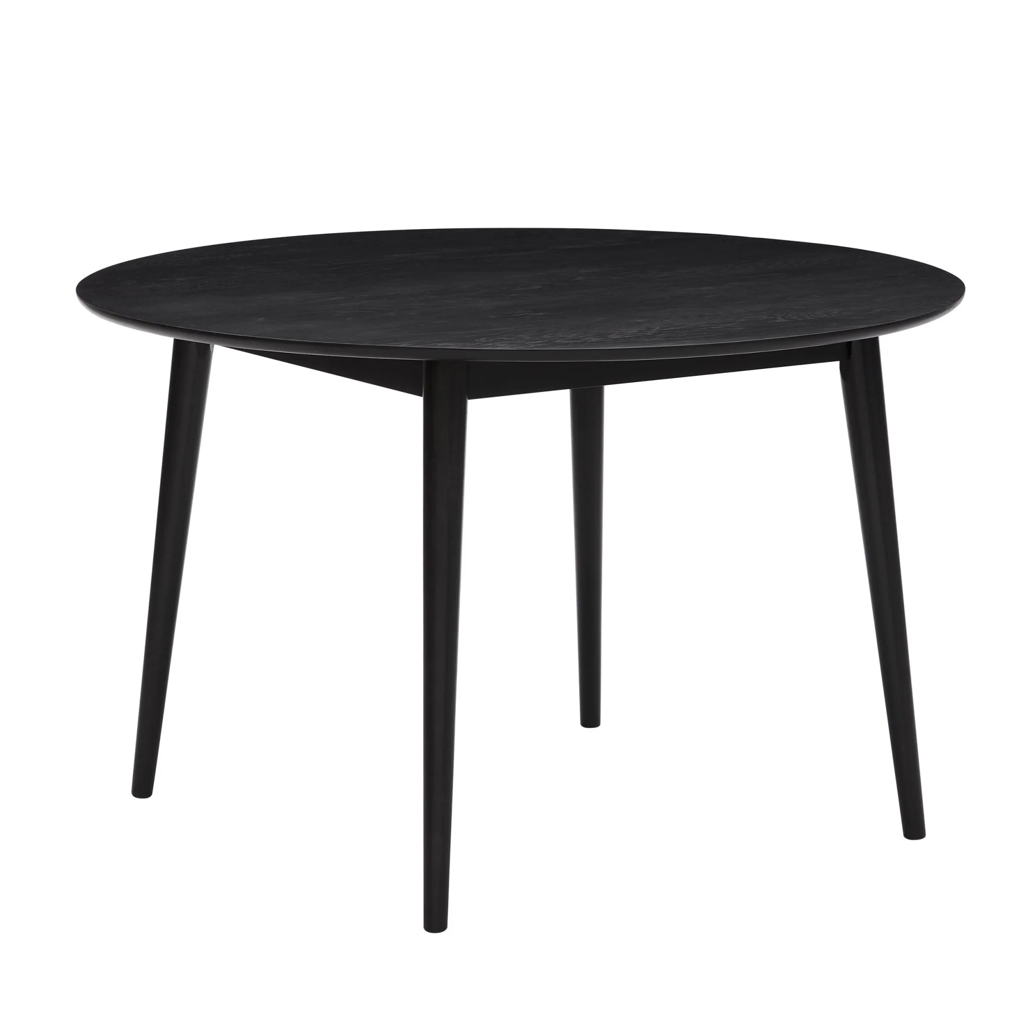 Heidi Solid Oak 4-6 Seater Round Dining Table - Black - Image 3
