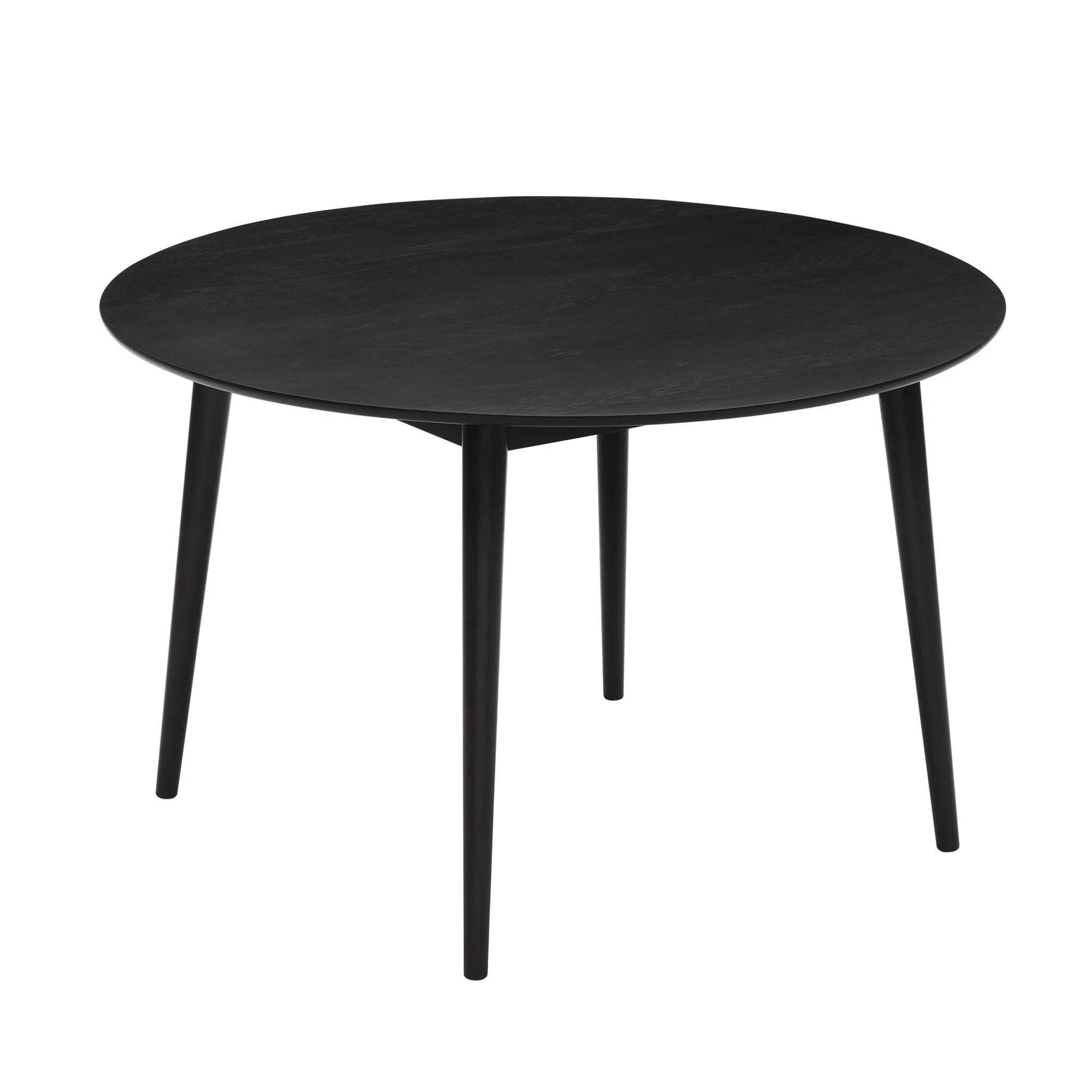 Heidi Solid Oak 4-6 Seater Round Dining Table - Black - Image 4