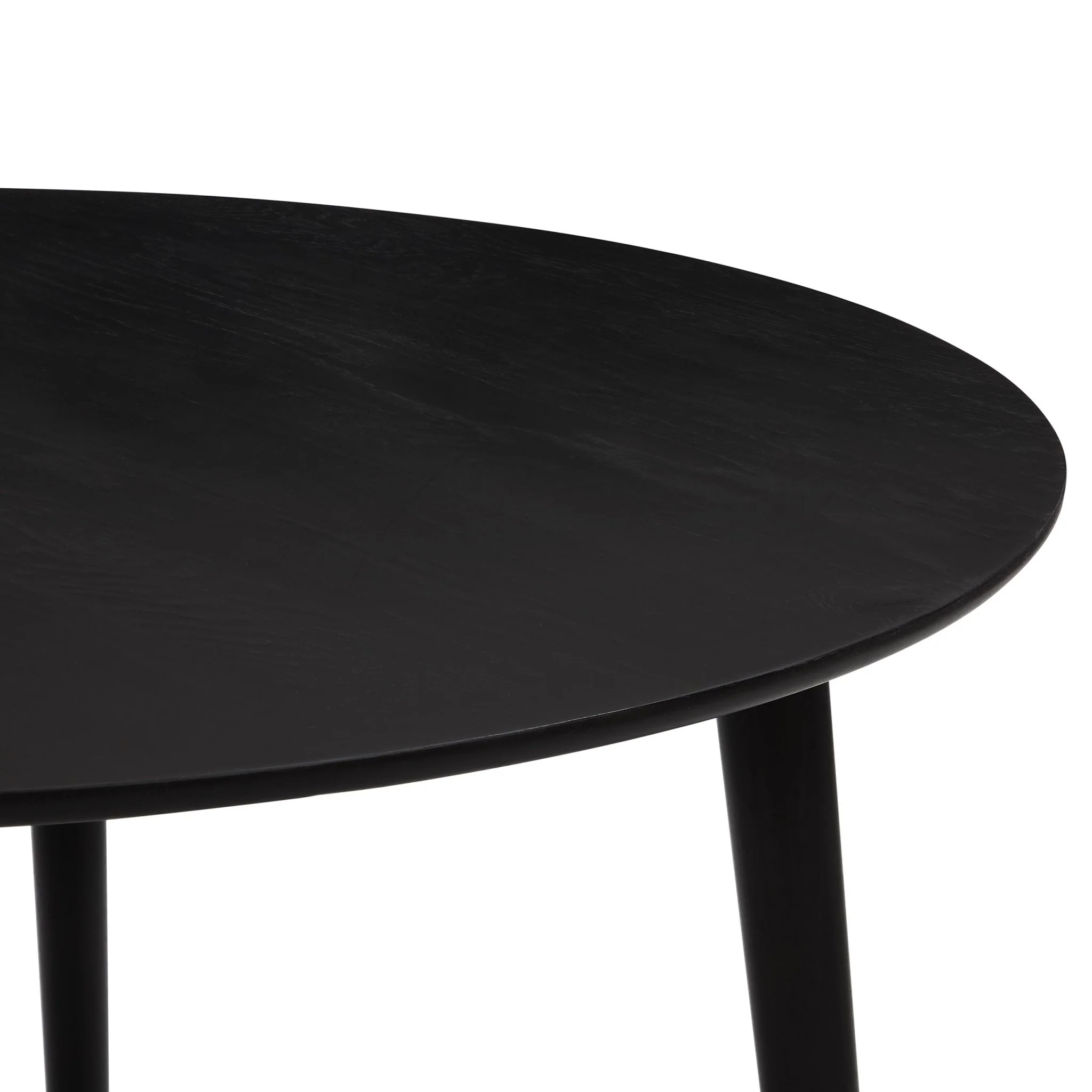 Heidi Solid Oak 4-6 Seater Round Dining Table - Black - Image 5
