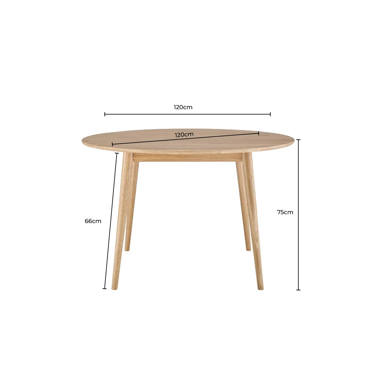 Heidi Solid Oak 4-6 Seater Round Dining Table - Natural - Image 8