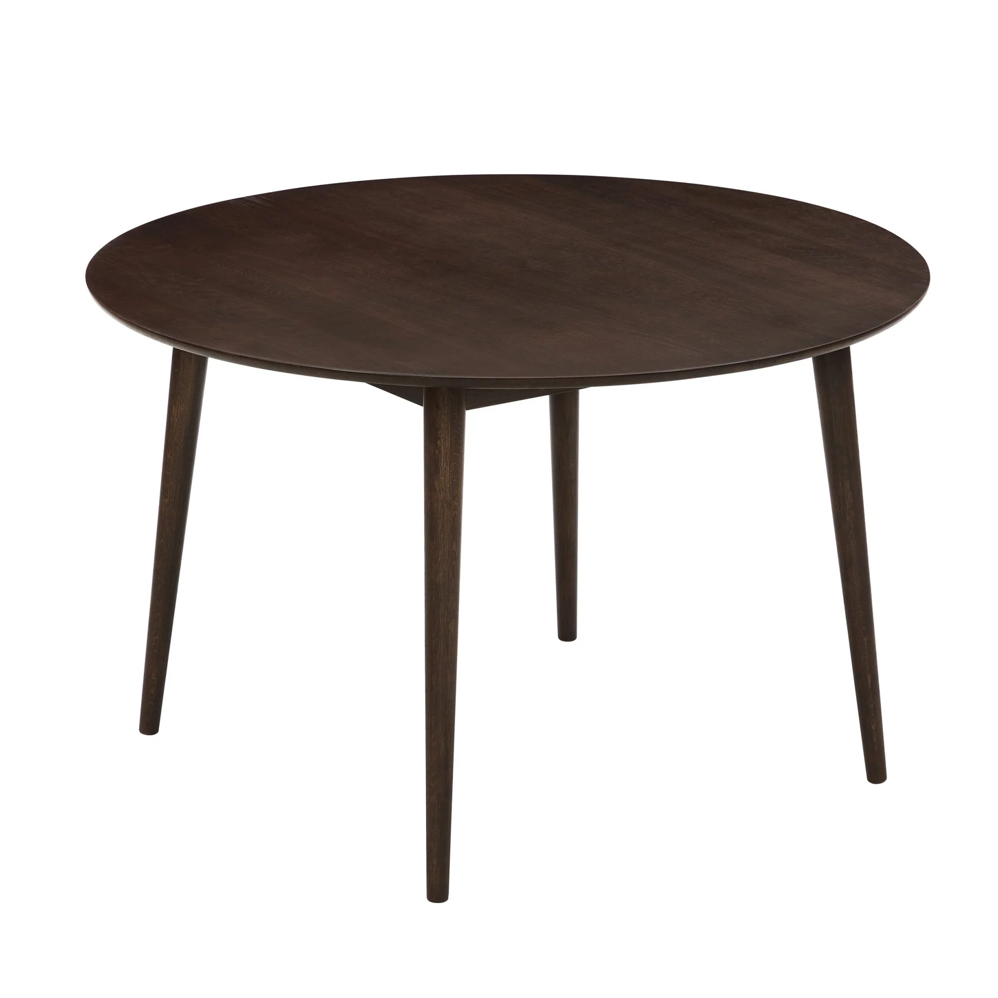 Heidi Solid Oak 4-6 Seater Round Dining Table - Walnut - Image 3