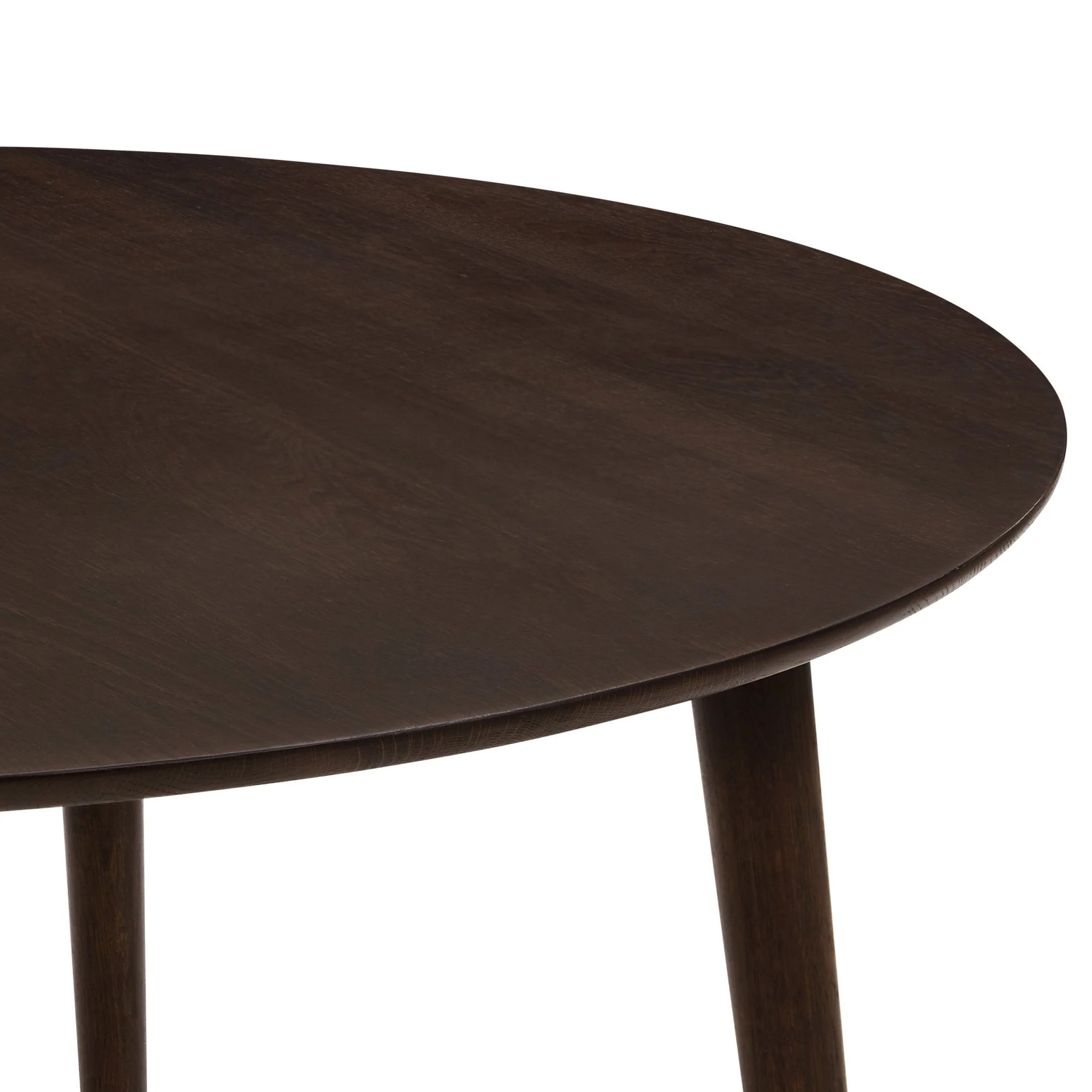 Heidi Solid Oak 4-6 Seater Round Dining Table - Walnut - Image 4