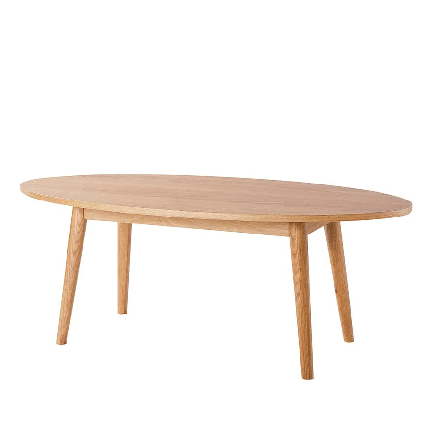 Heidi Solid Oak Oval Coffee Table - Light Wood - Image 3
