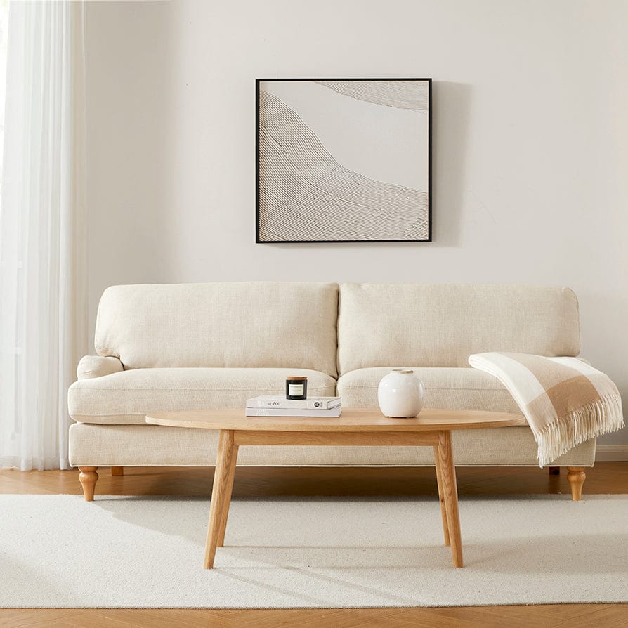 Heidi Solid Oak Oval Coffee Table - Light Wood - Image 5