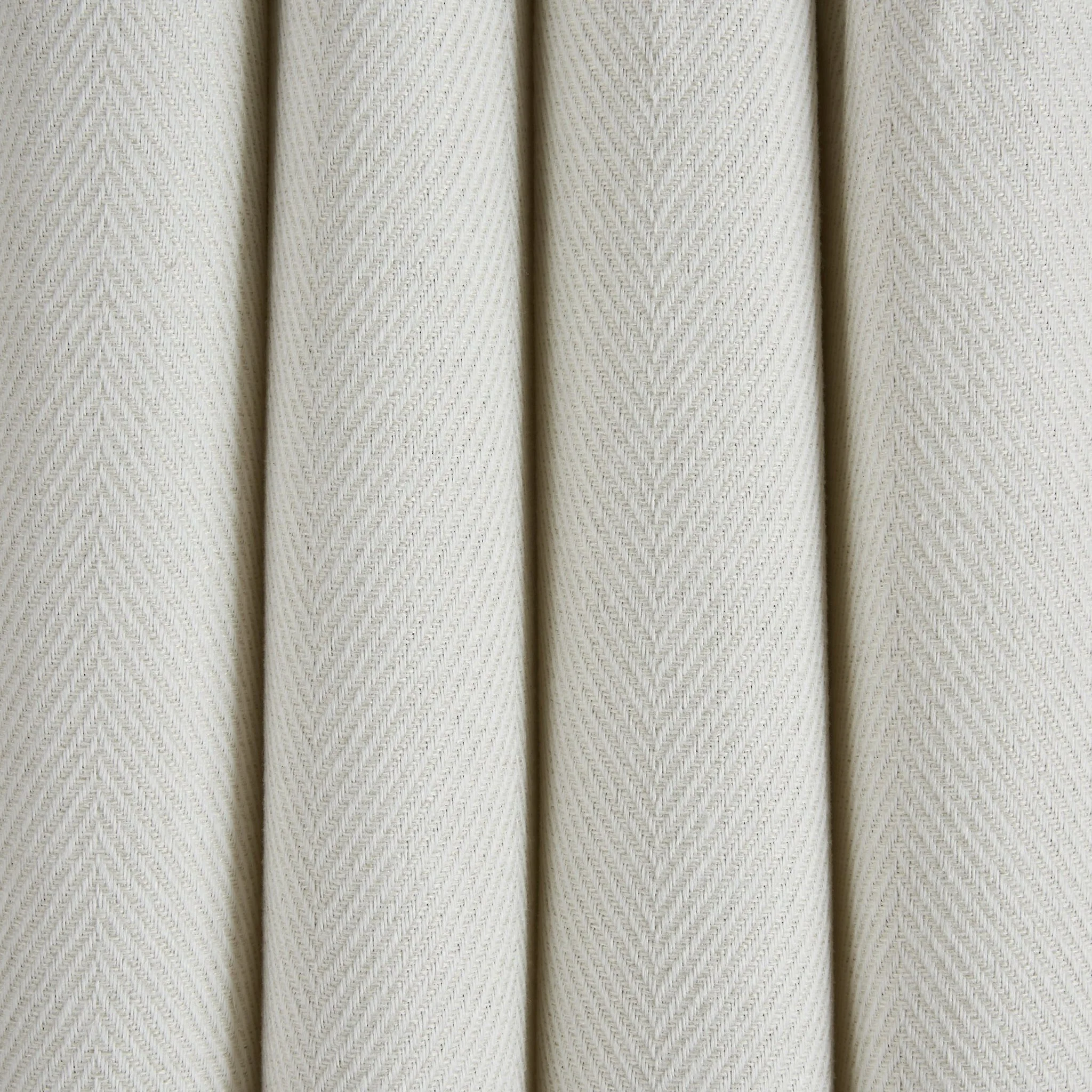 Herringbone Thermal Blackout Eyelet Curtains - Off White - Image 4