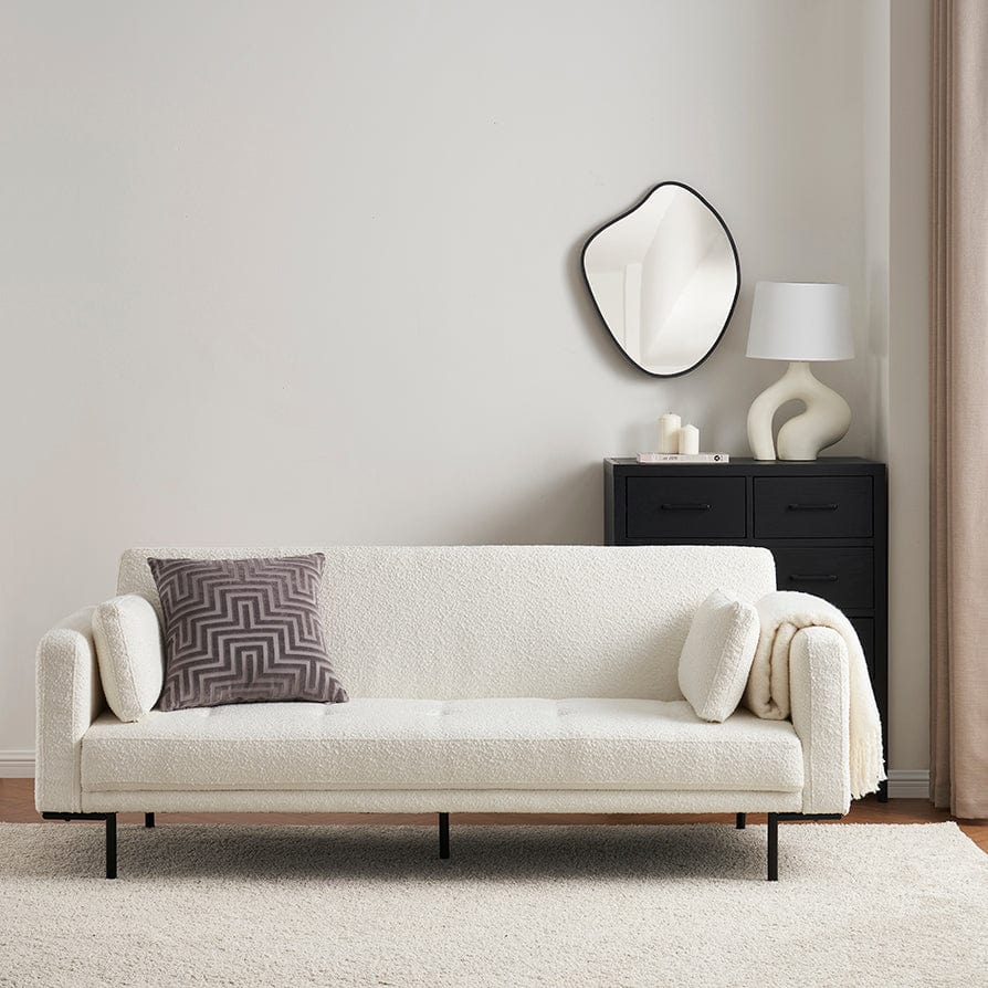 Hudson Bouclé Click Clack Sofa Bed - Off White - Image 3