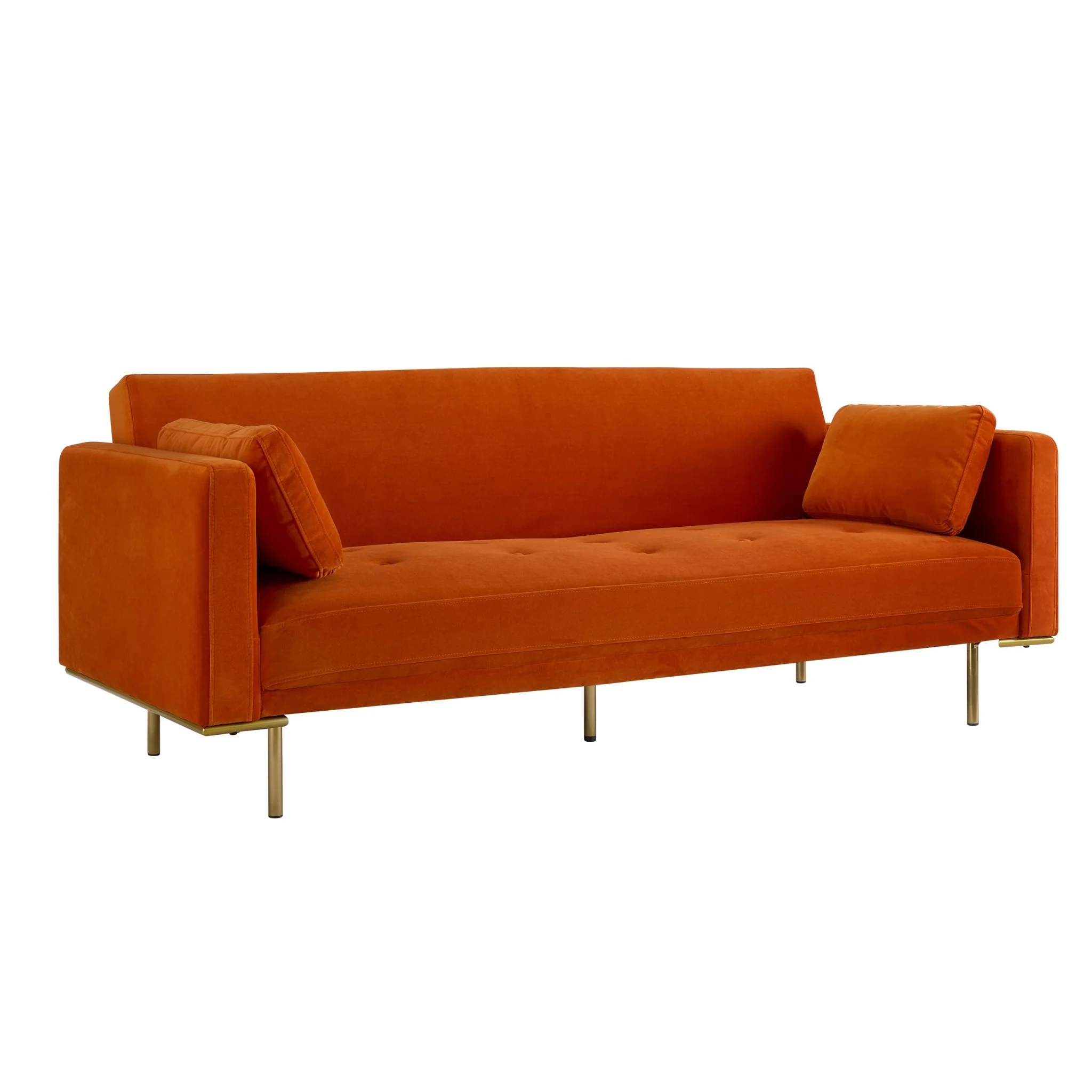 Hudson Click Clack Sofa Bed - Bright Orange - Image 4