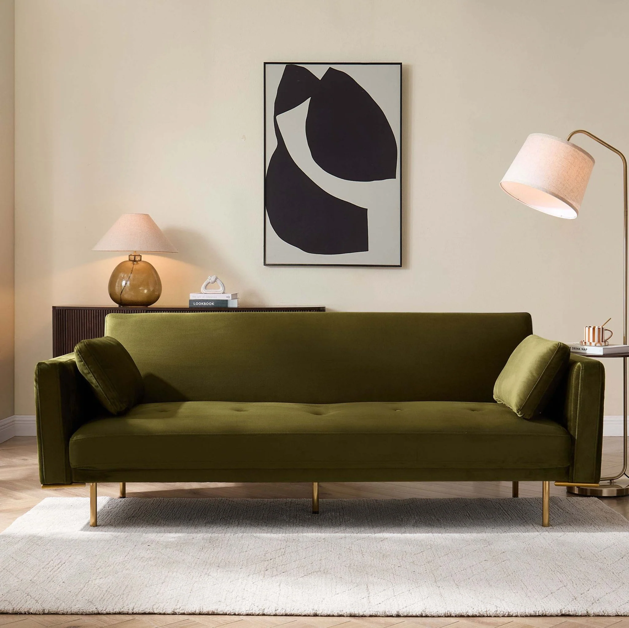 Hudson Click Clack Sofa Bed - Rich Green