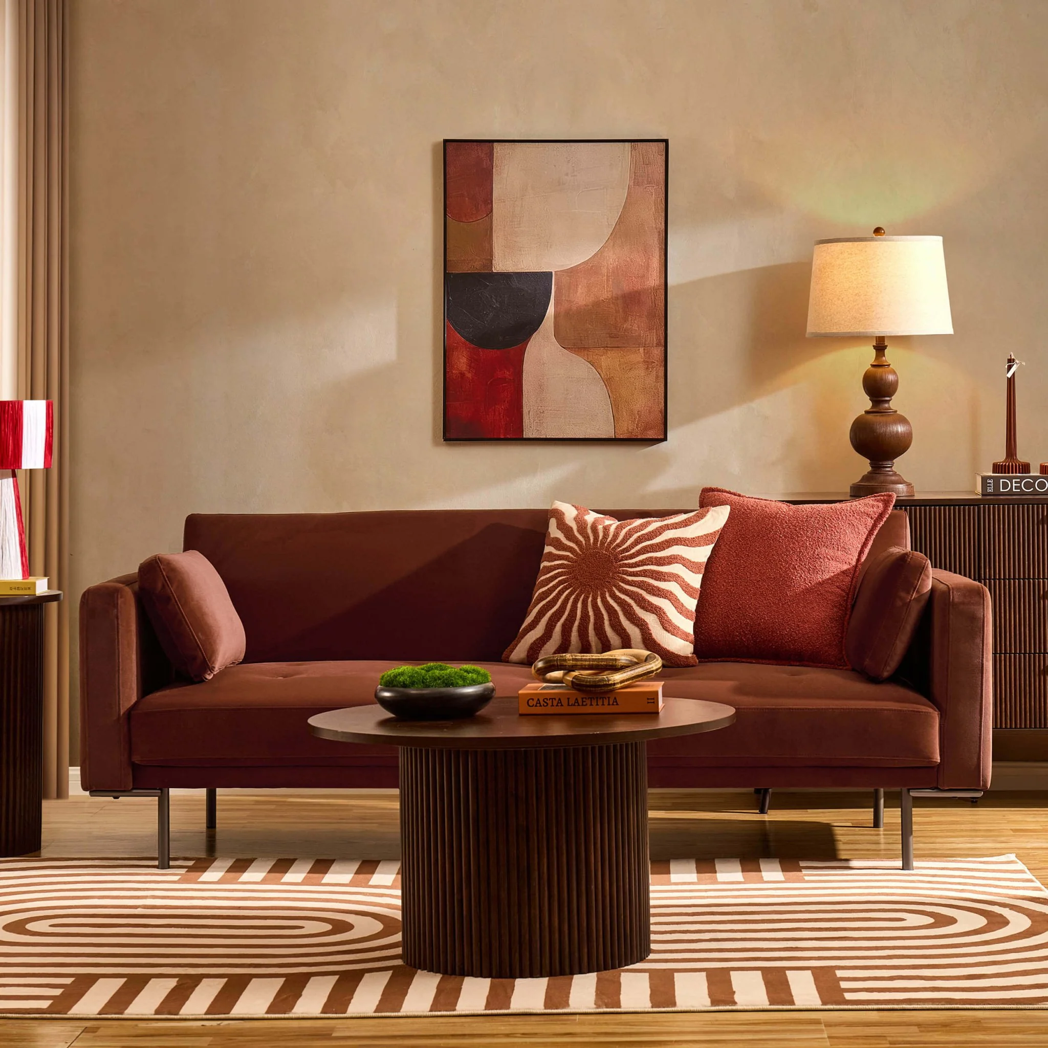 Hudson Click Clack Sofa Bed - Terracotta - Image 2