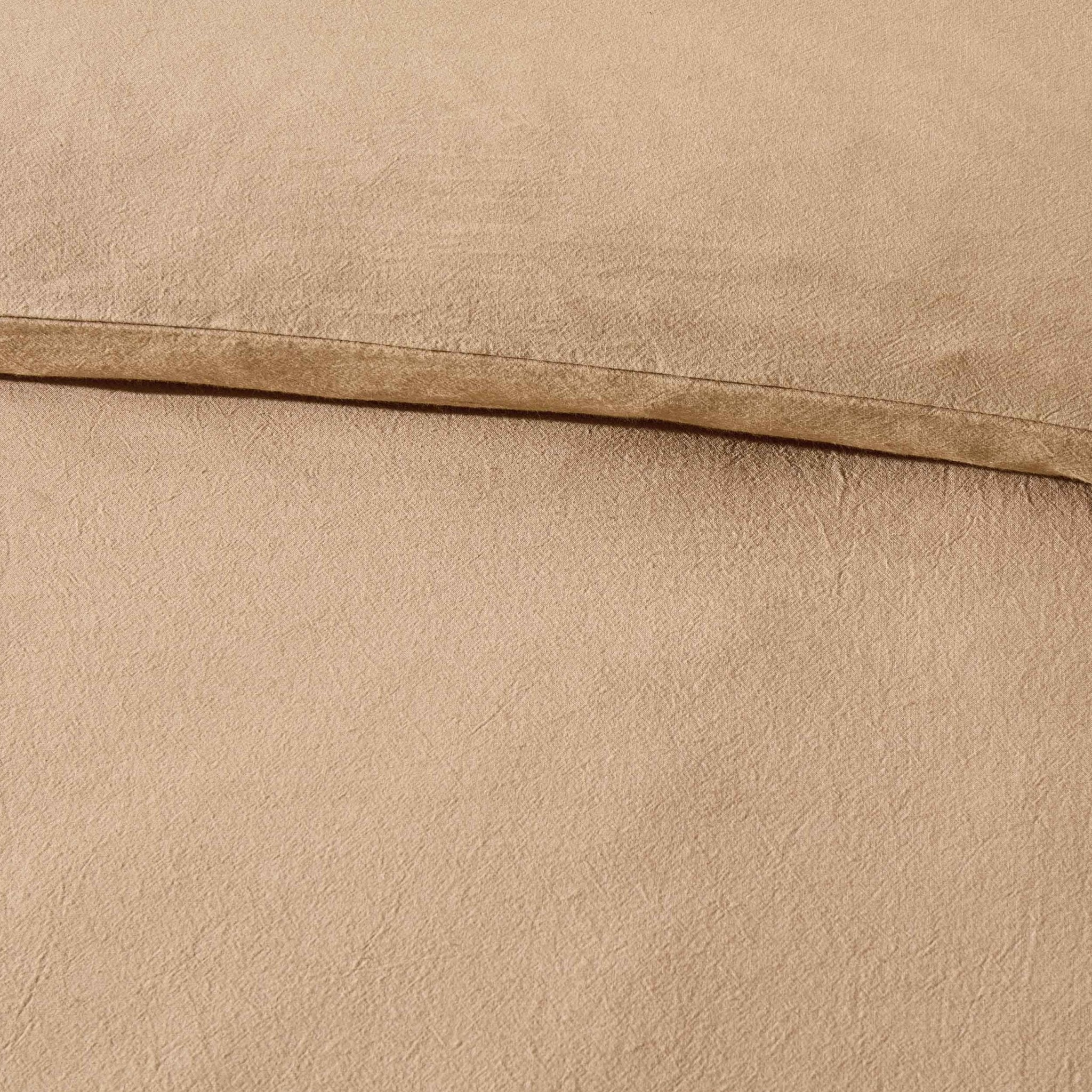 Imogen 100% Cotton Ladder Edge Duvet Cover & Pillowcase Set - Light Taupe - Image 6