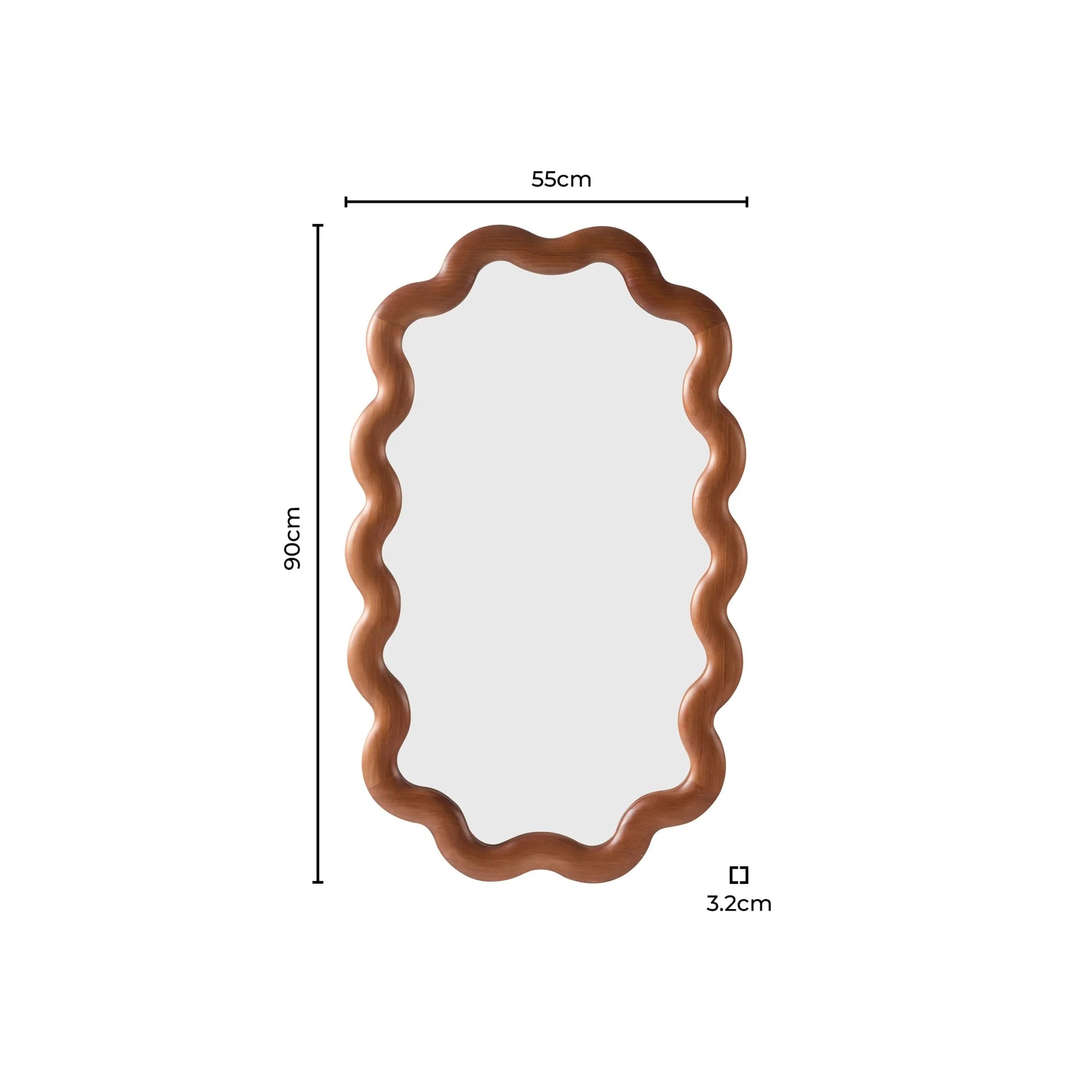Indie Wavy Wood Mirror - Mid Wood - Image 4
