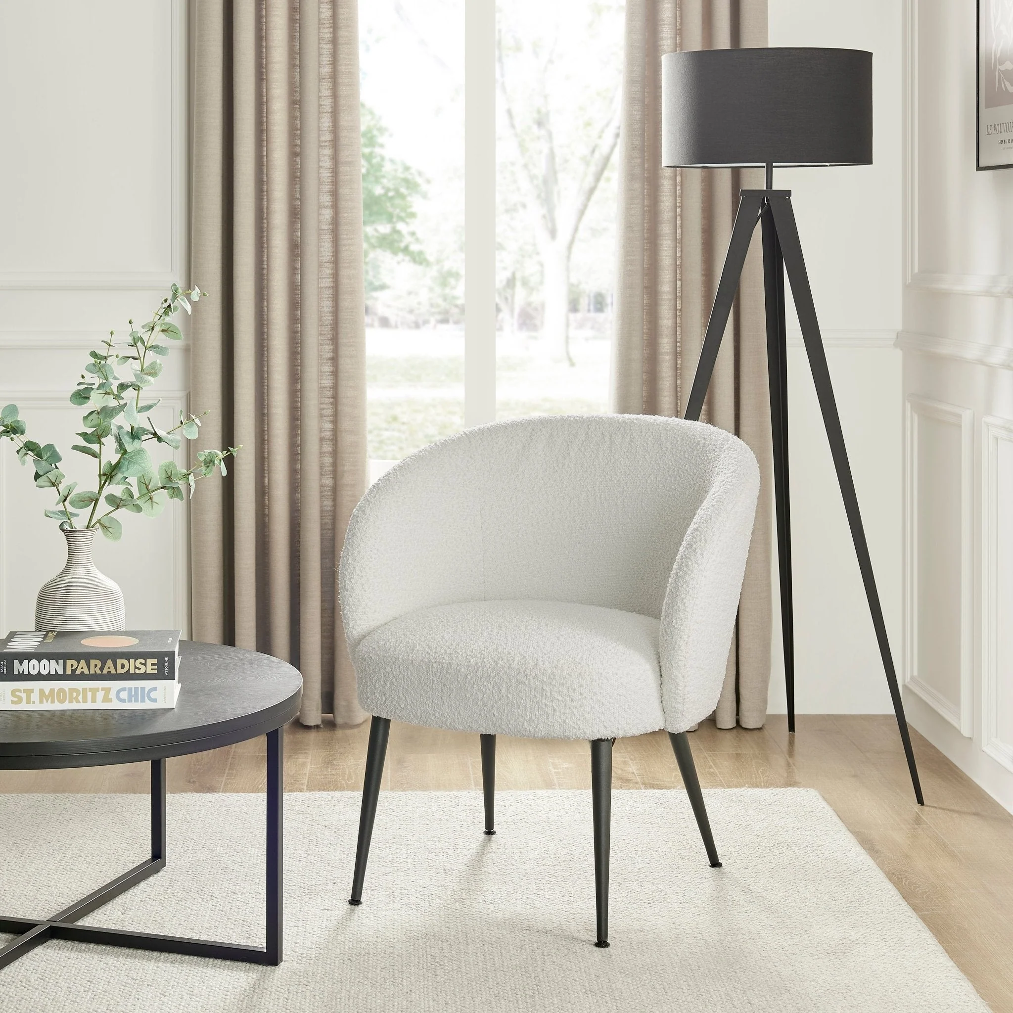 Indy Bouclé Accent Chair - Off White