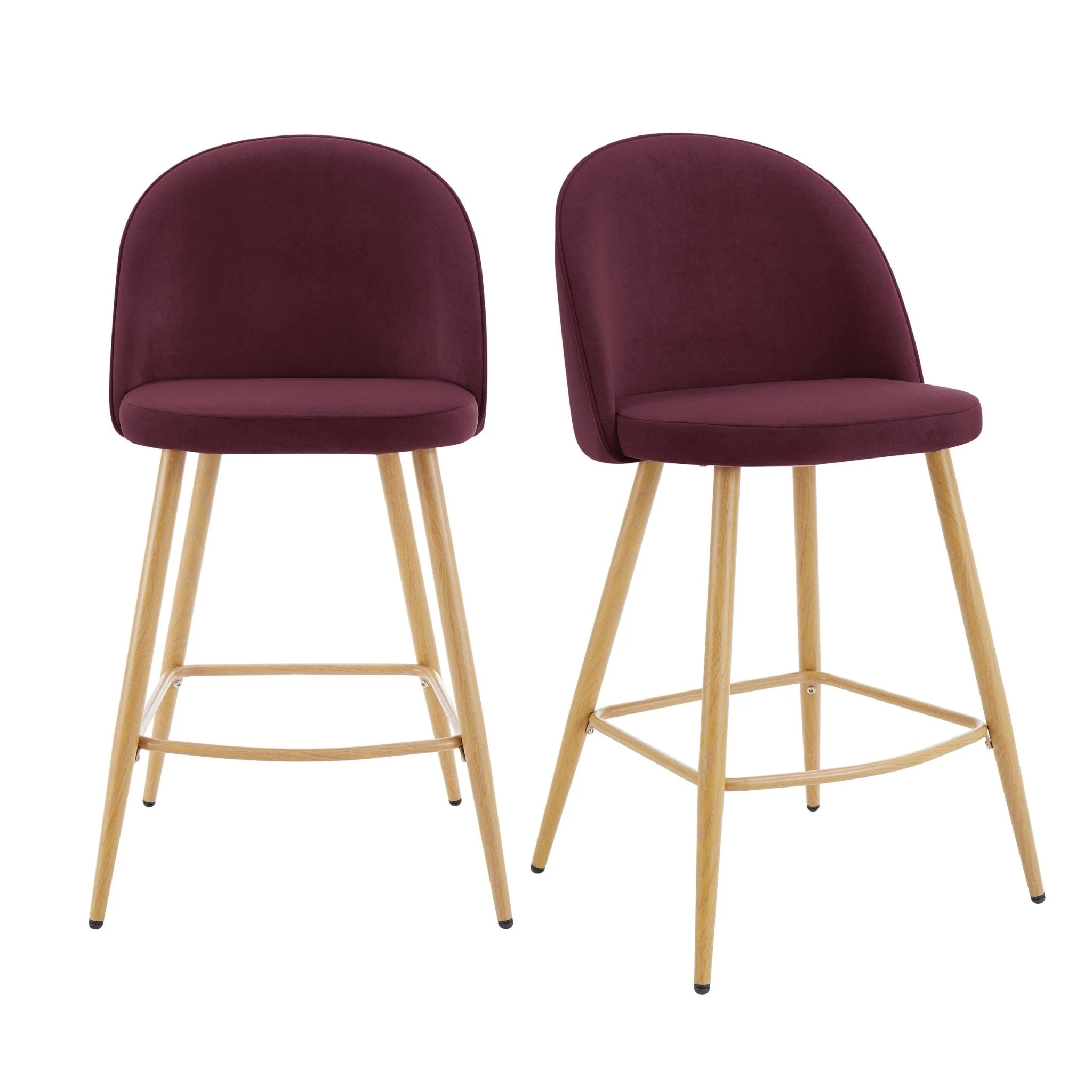 Iris Set Of 2 Barstools - Berry/Natural - Image 2