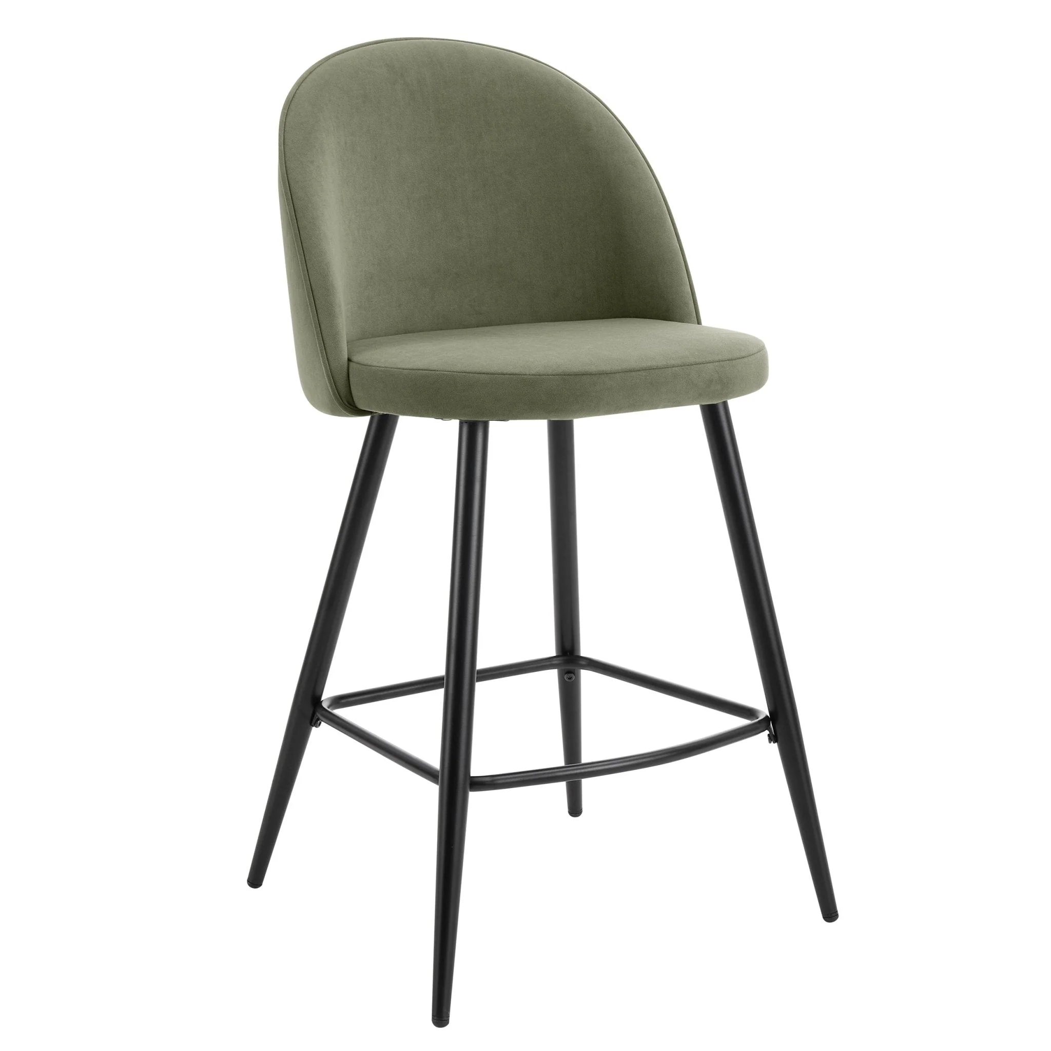 Iris Set Of 2 Barstools - Sage Green/Black - Image 4