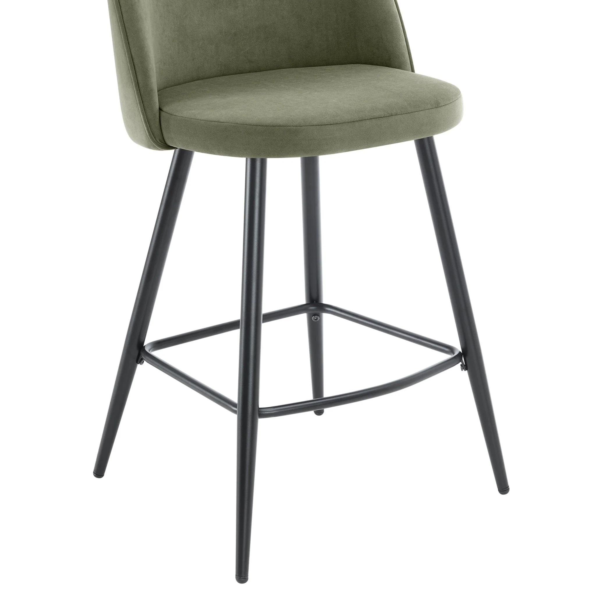 Iris Set Of 2 Barstools - Sage Green/Black - Image 6