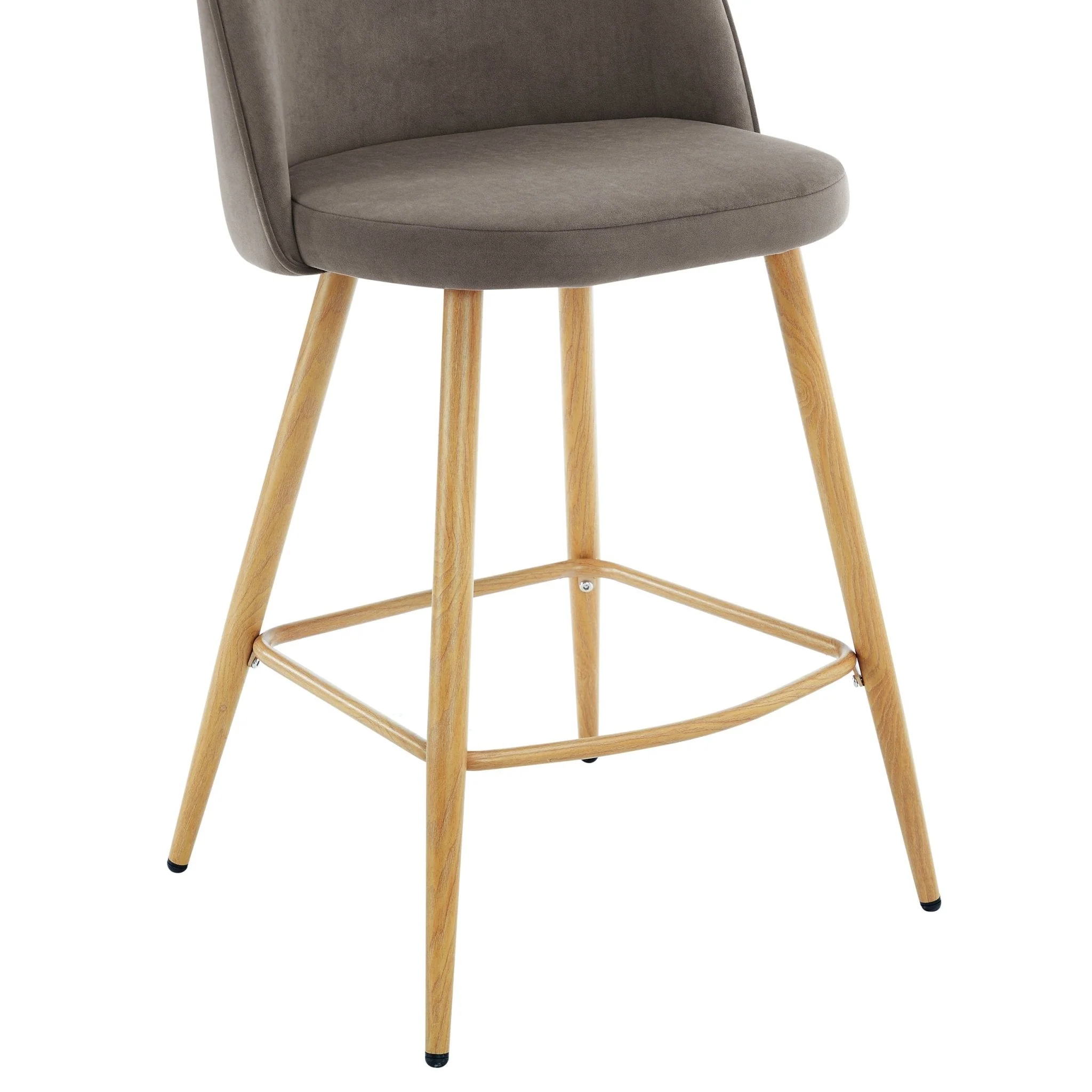 Iris Set of 2 Barstools - Taupe/Natural - Image 6