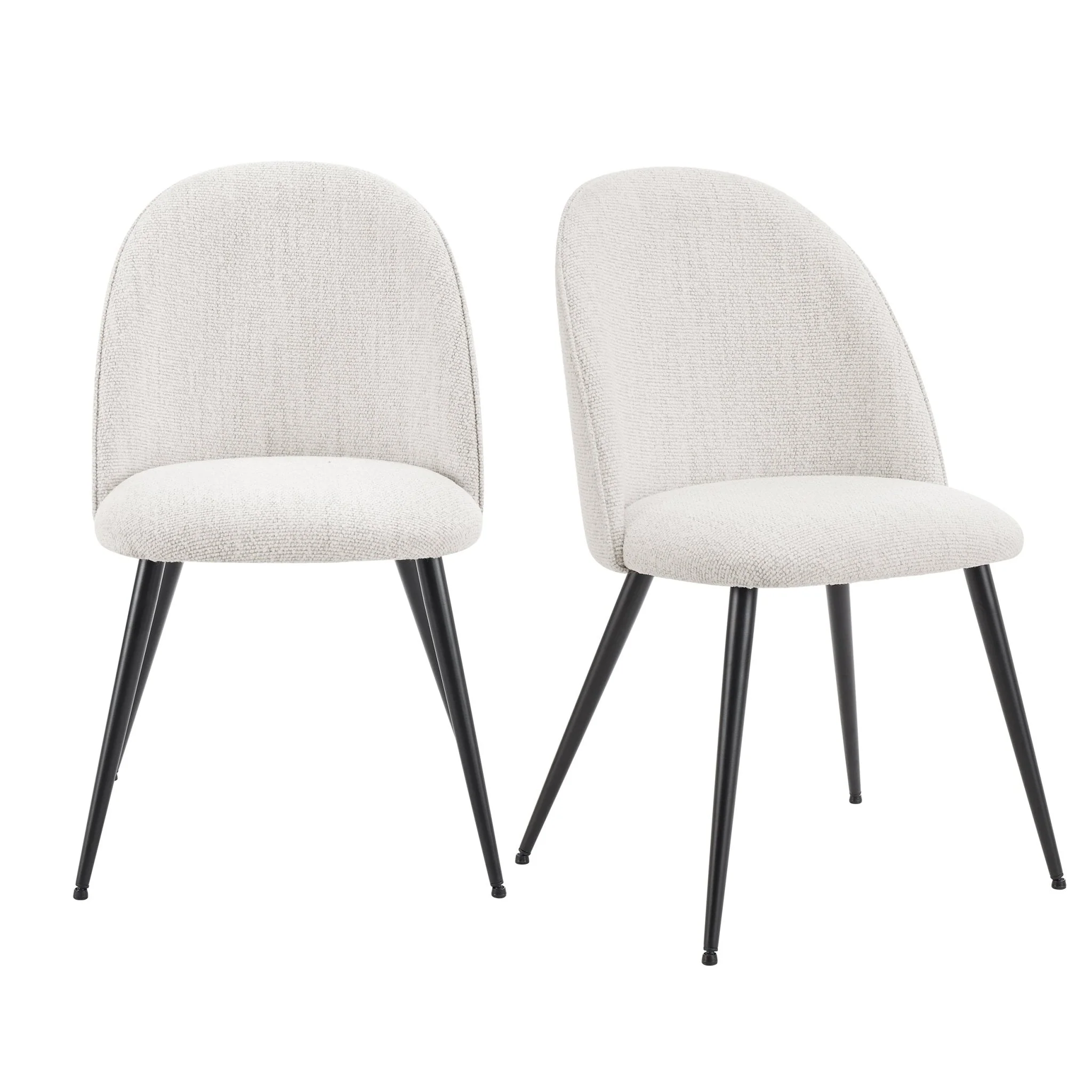 Iris Set Of 2 Dining Chairs - Boucle Ivory/Black - Image 2