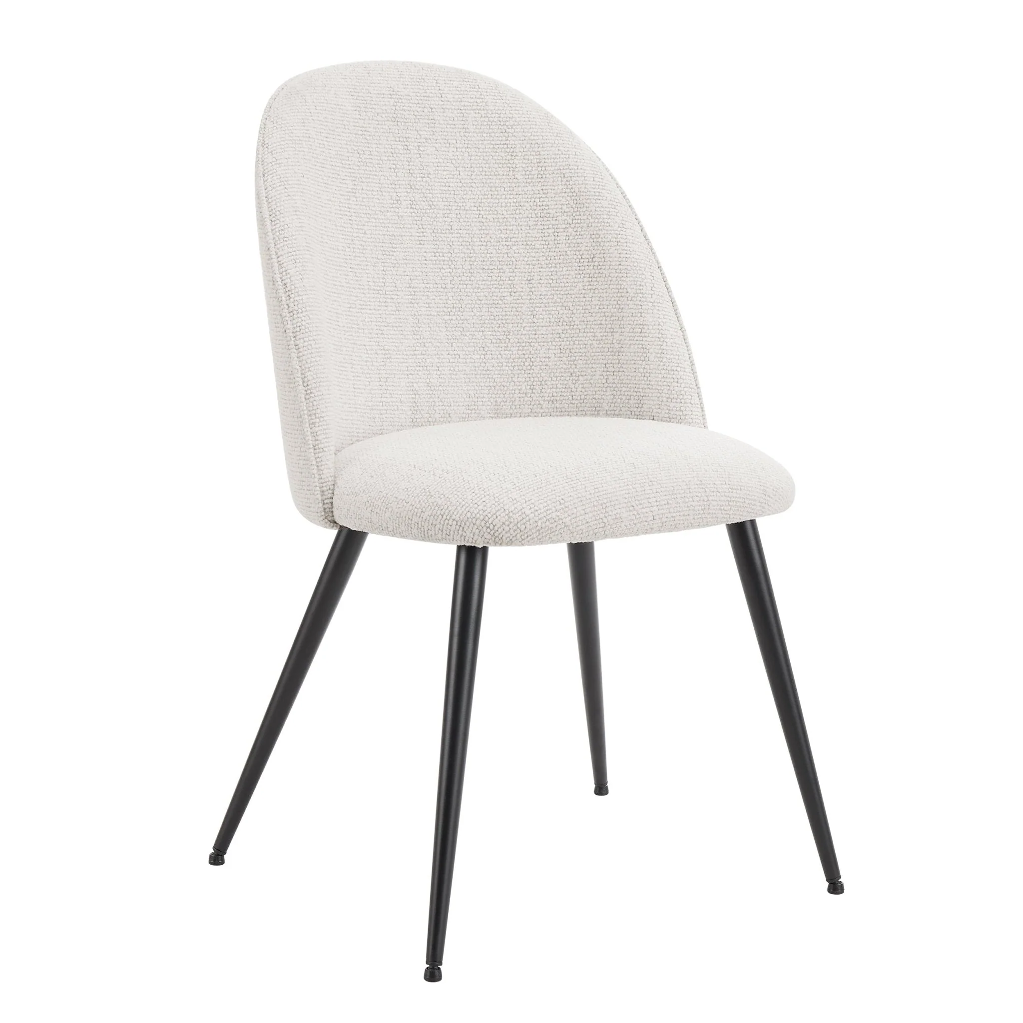 Iris Set Of 2 Dining Chairs - Boucle Ivory/Black - Image 3
