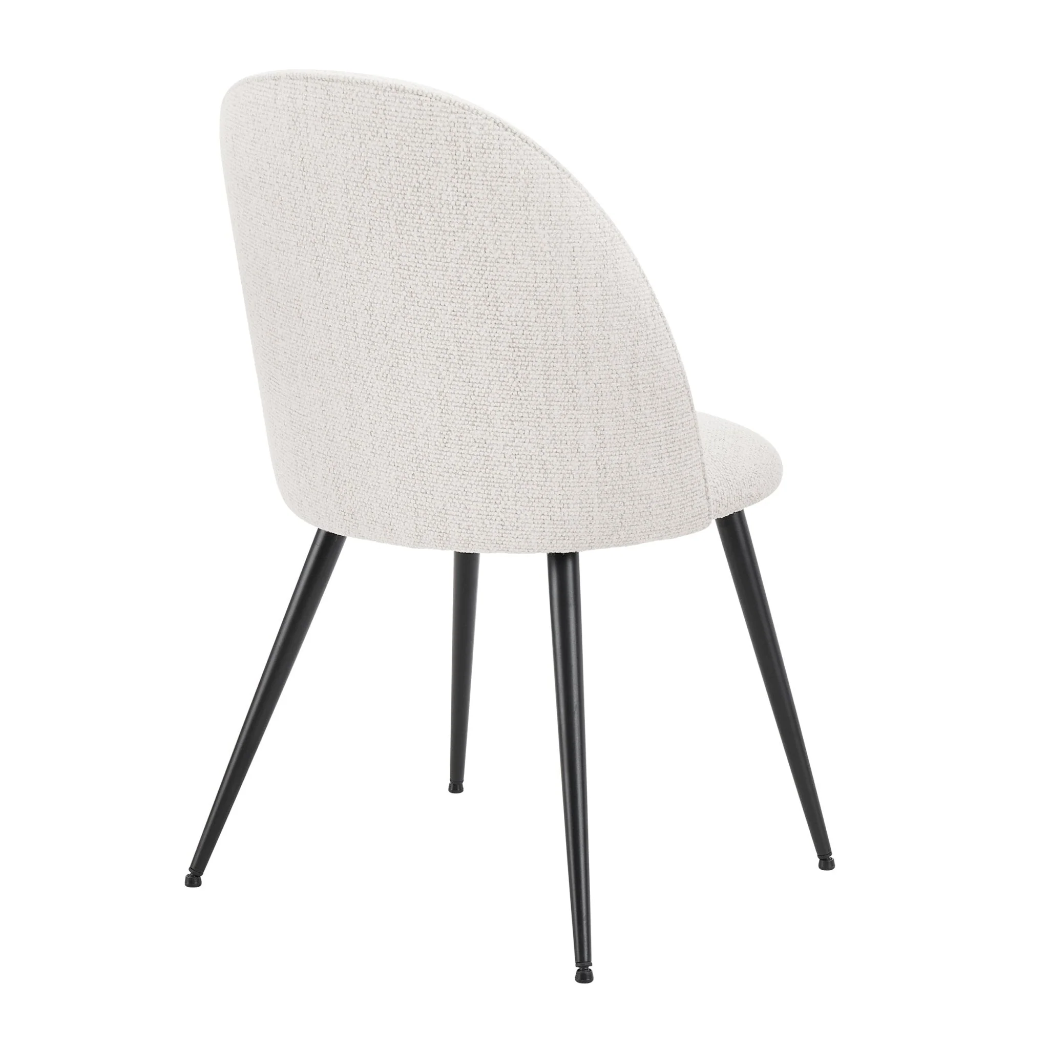 Iris Set Of 2 Dining Chairs - Boucle Ivory/Black - Image 4